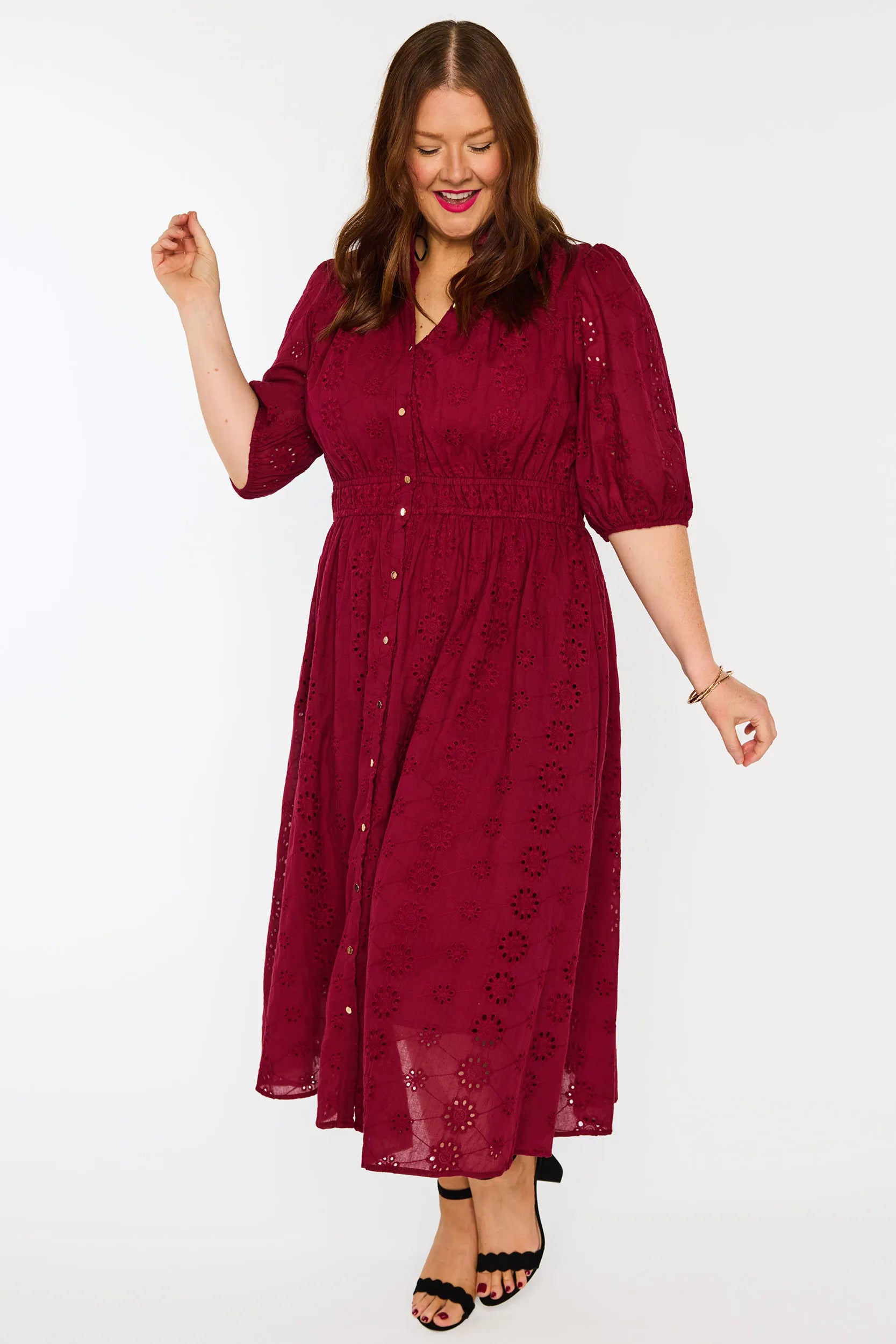 Edan Burgundy Dress – Burgundy midi dress