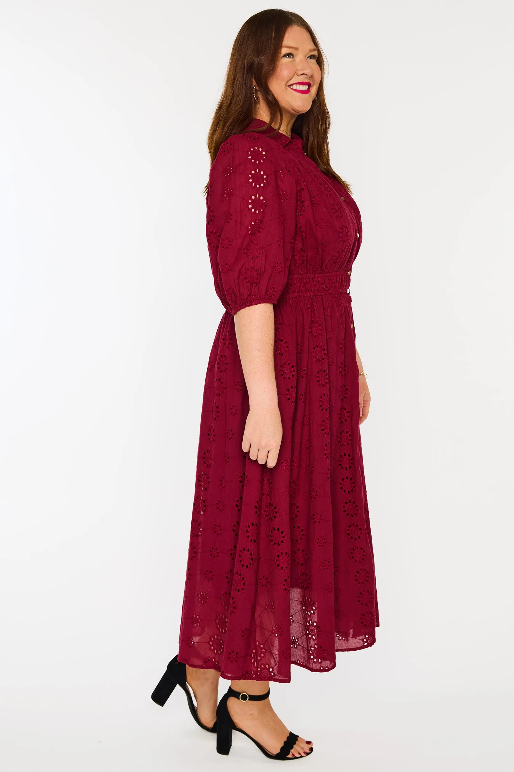 Edan Burgundy Dress – Burgundy midi dress