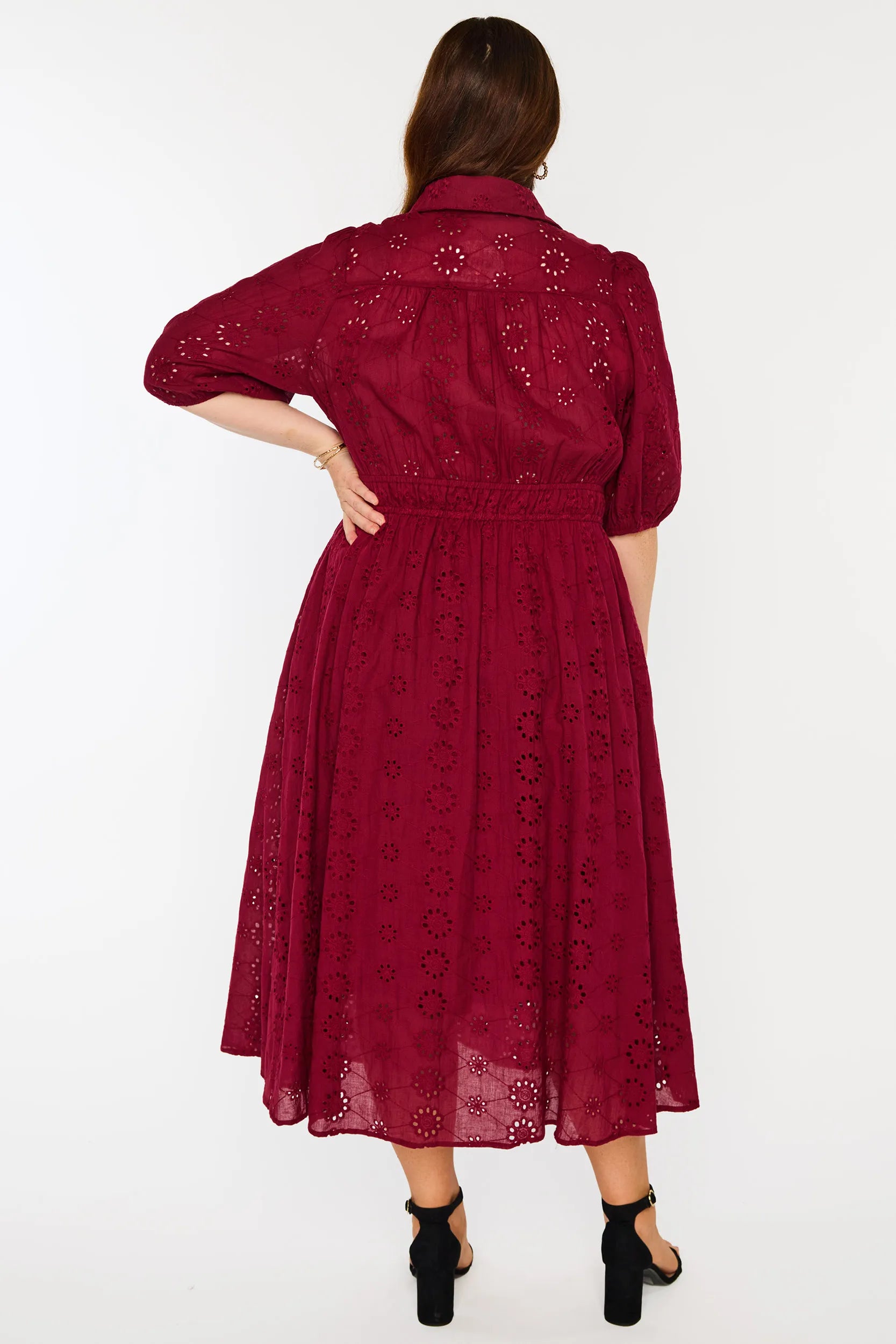 Edan Burgundy Dress – Burgundy midi dress