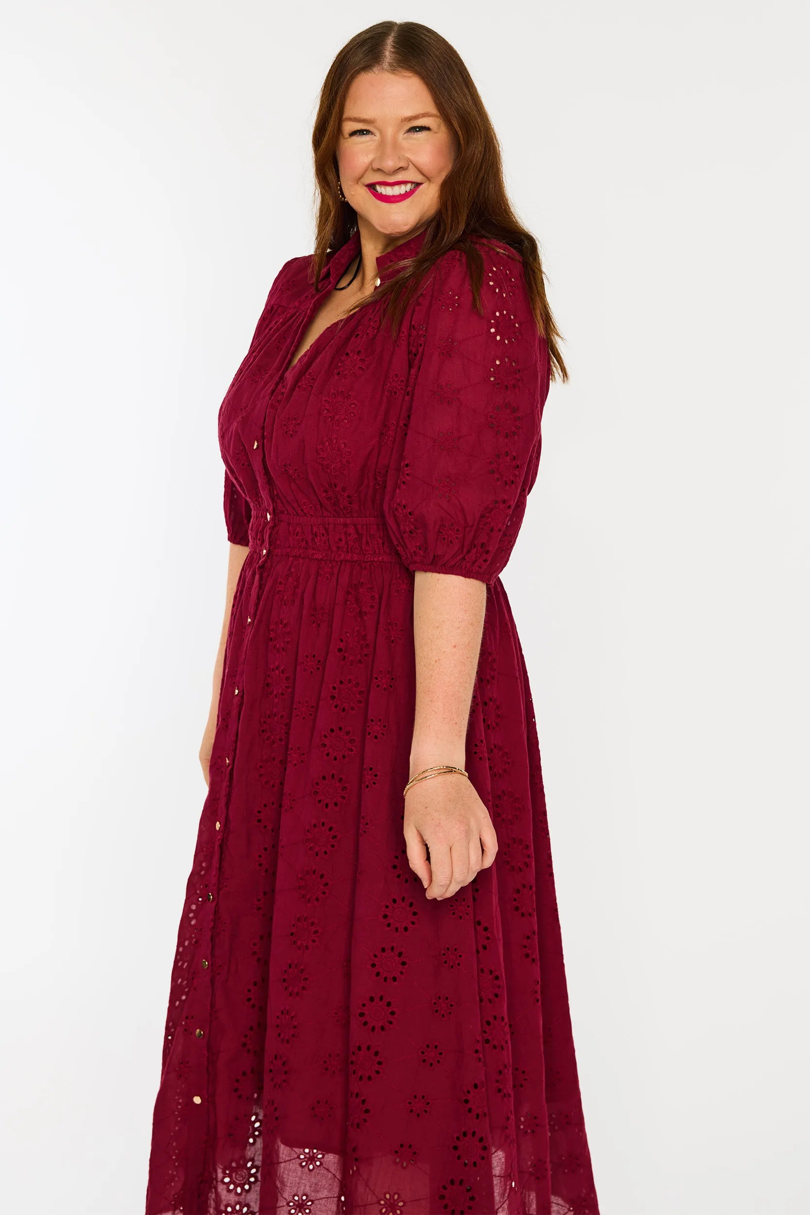 Edan Burgundy Dress – Burgundy midi dress