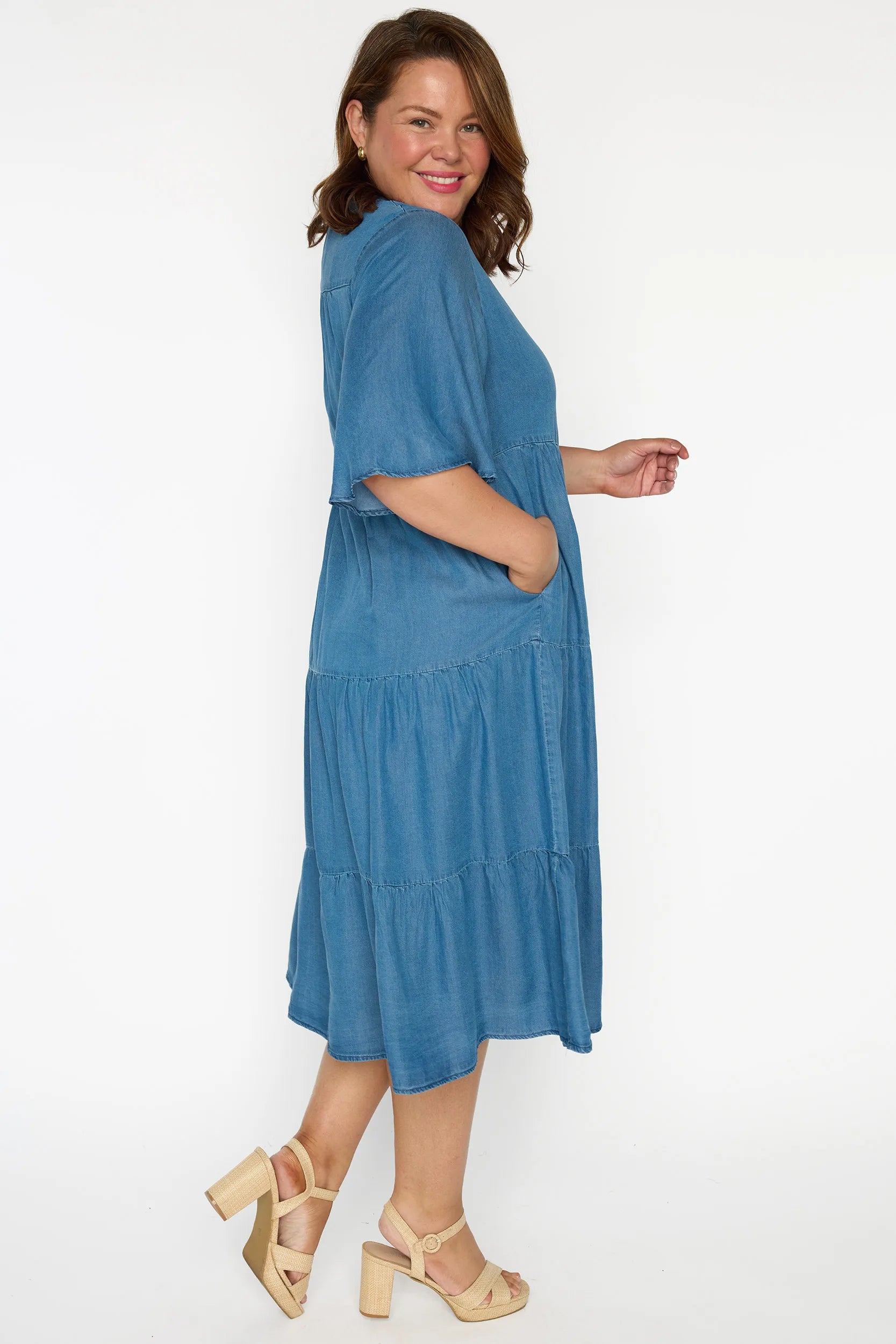 Erin Chambray Dress – Chambray midi dress