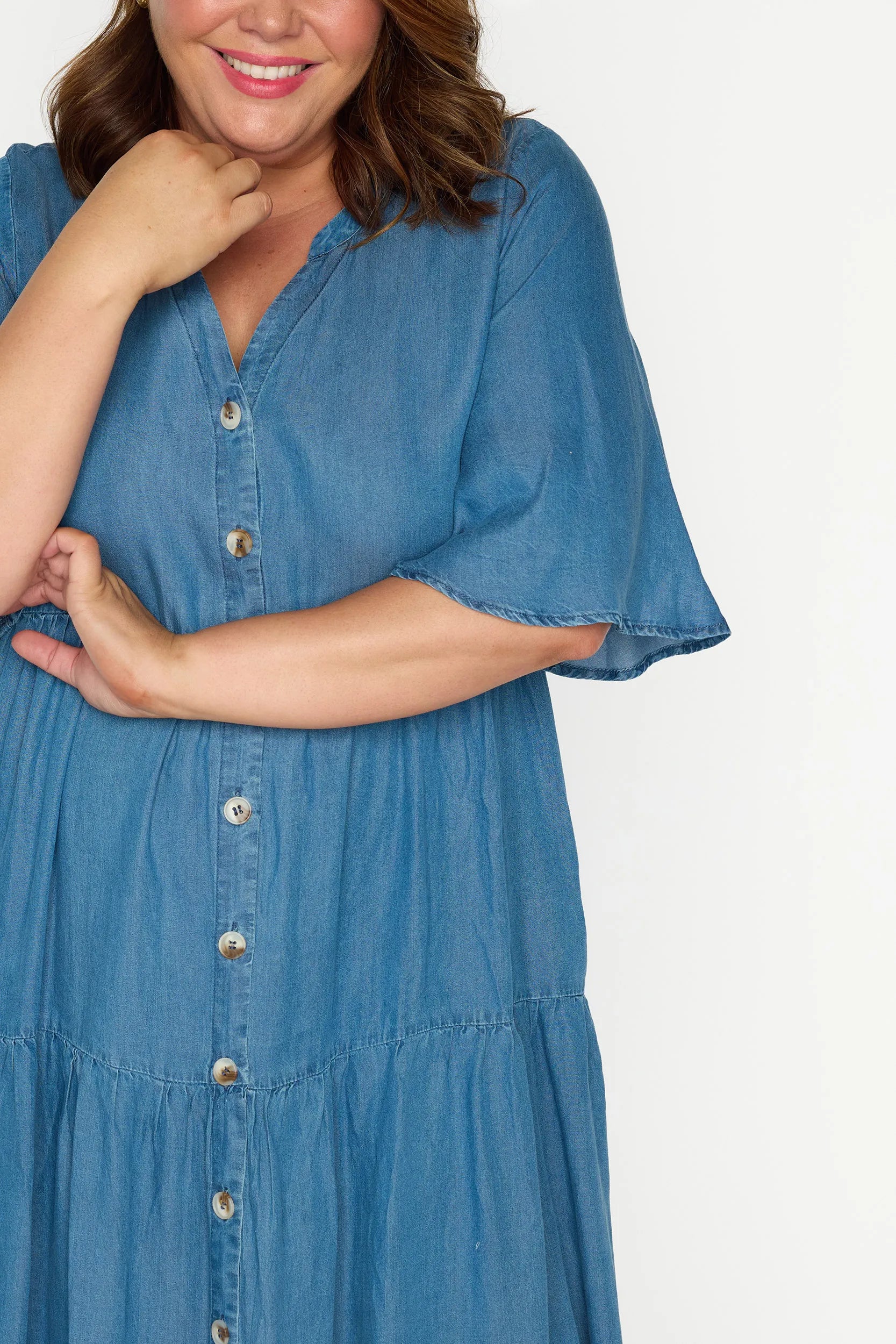 Erin Chambray Dress – Chambray midi dress