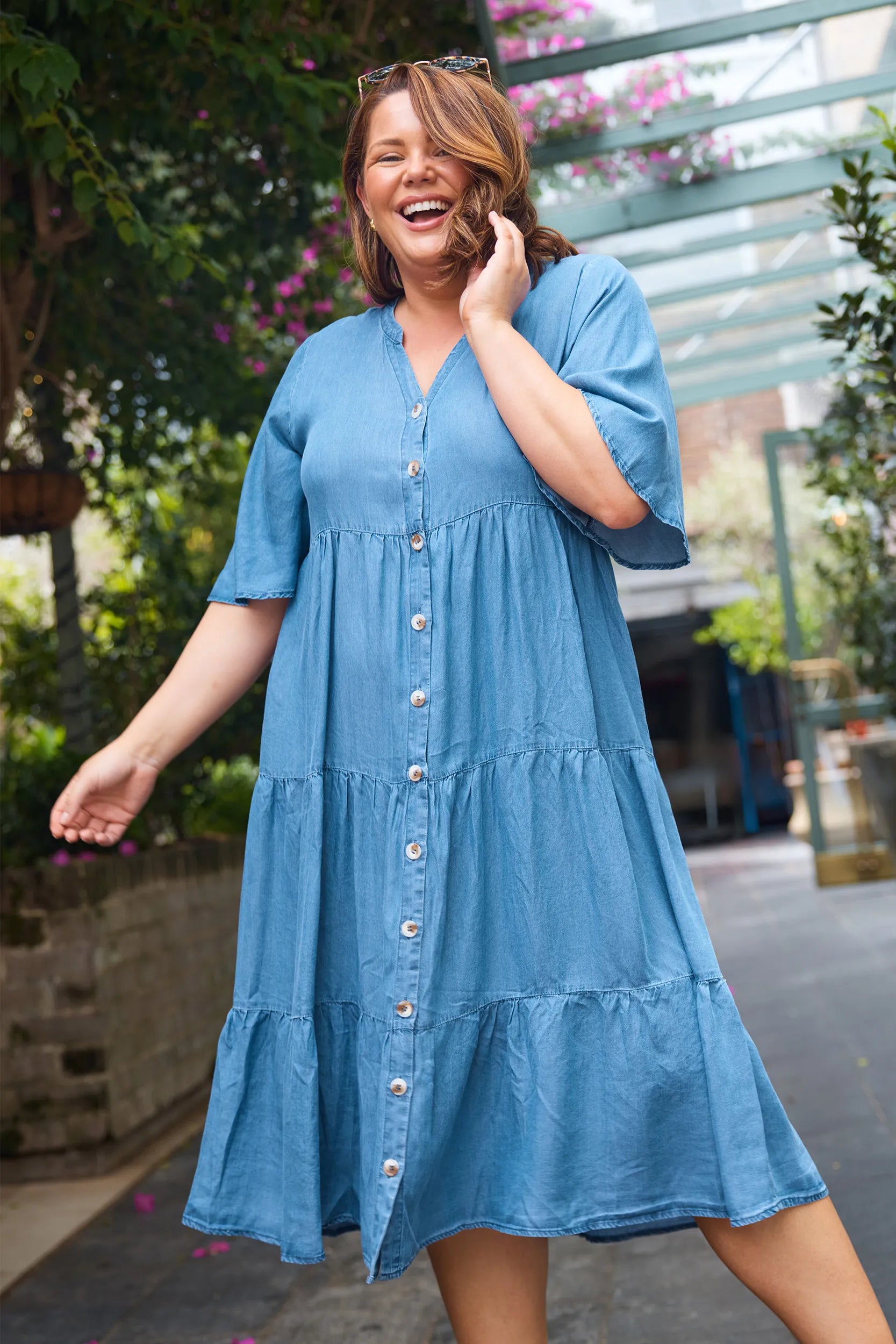 Erin Chambray Dress – Chambray midi dress