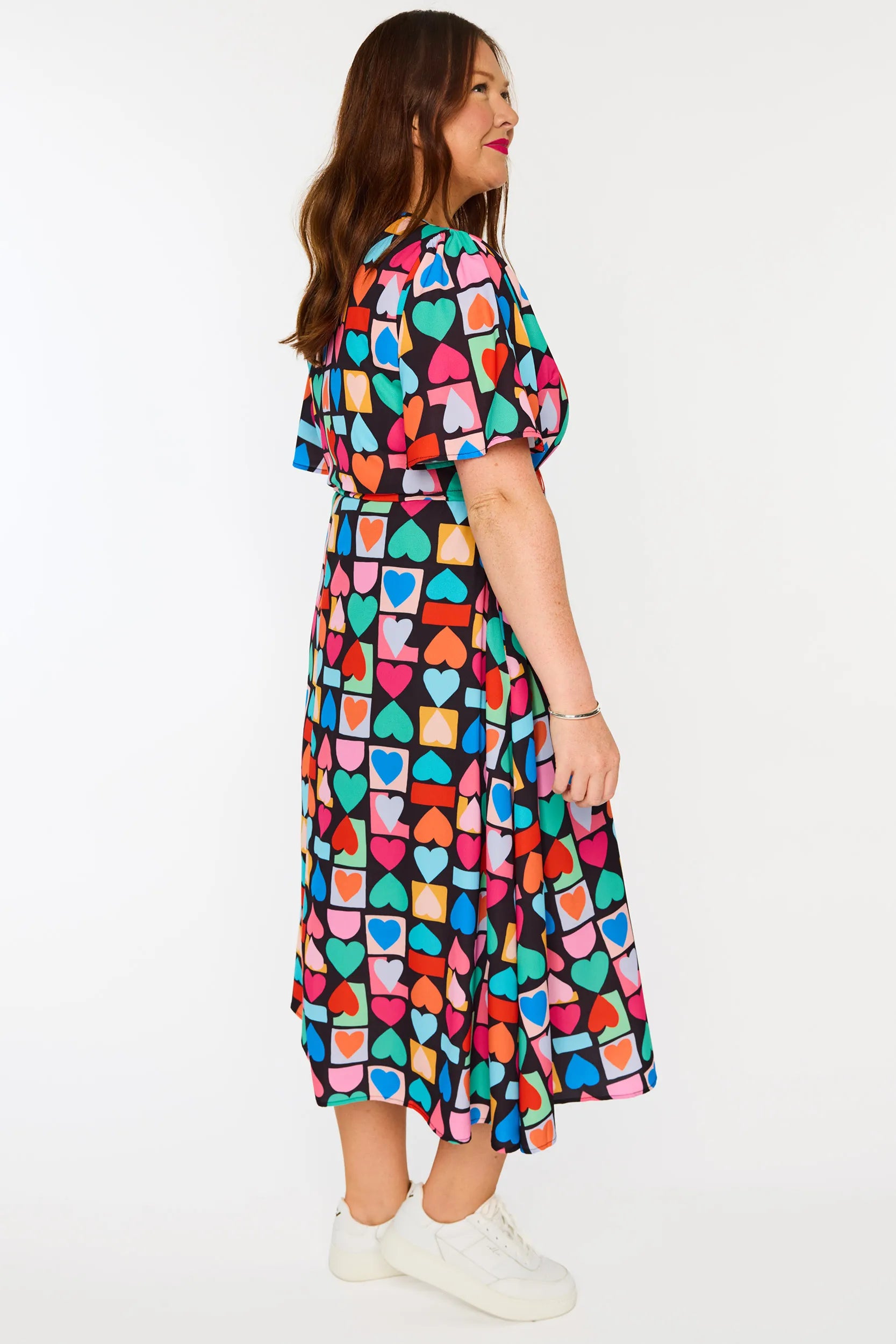 Marley Geo Hearts Dress – Geo Hearts midi dress