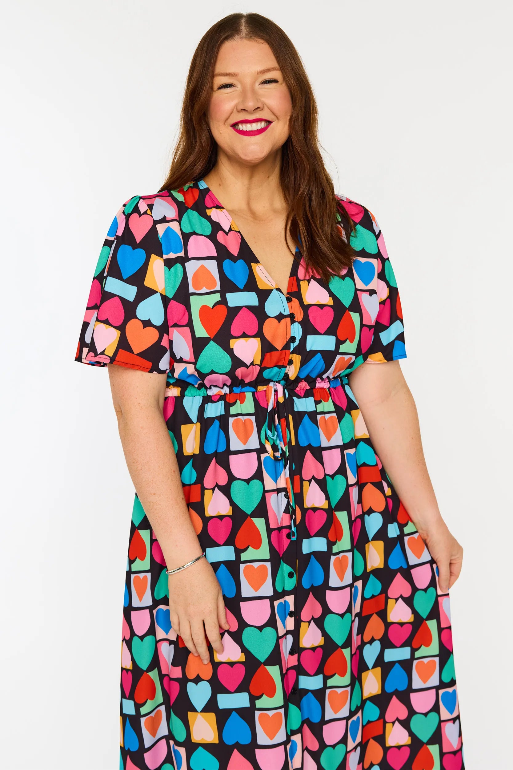 Marley Geo Hearts Dress – Geo Hearts midi dress