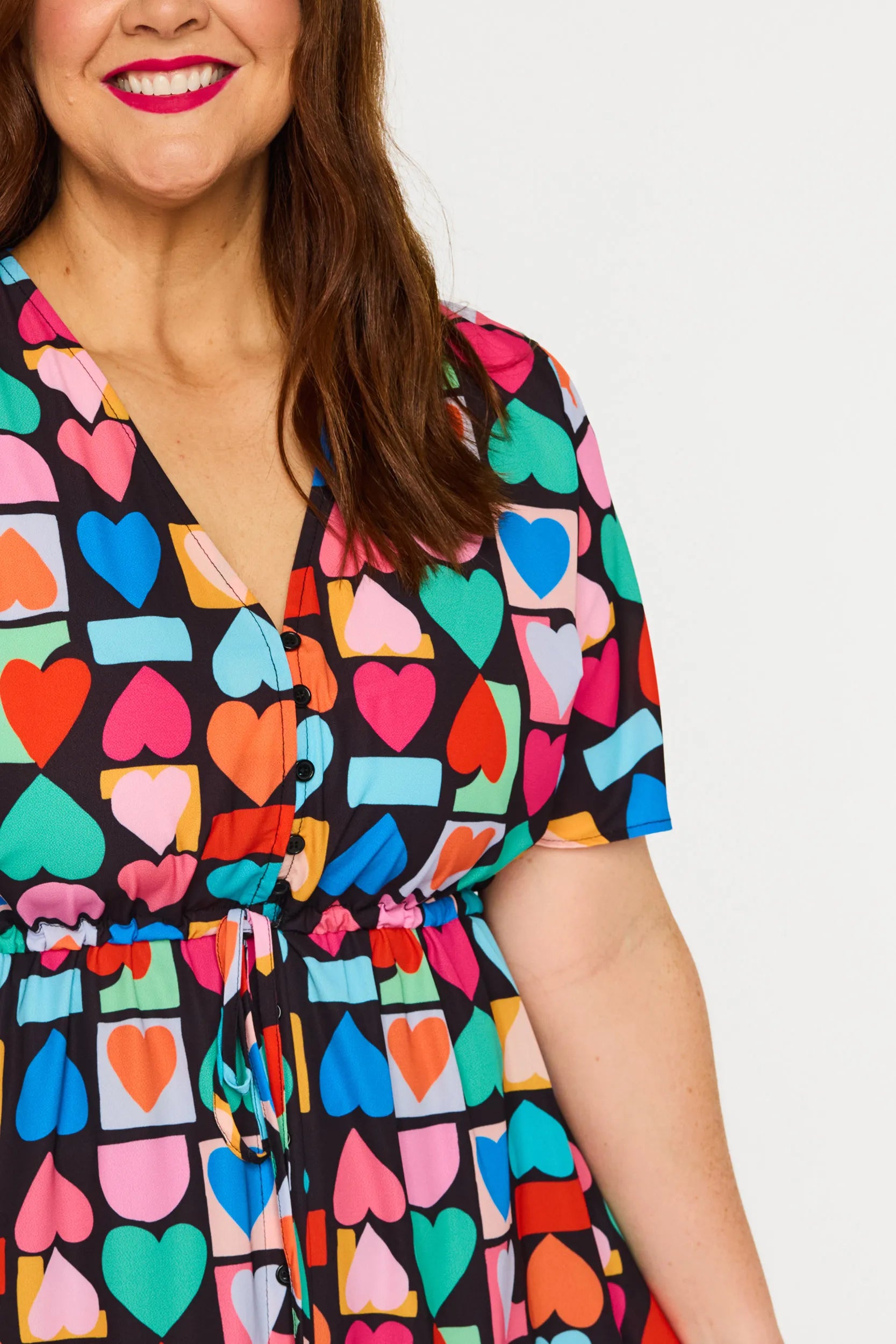 Marley Geo Hearts Dress – Geo Hearts midi dress