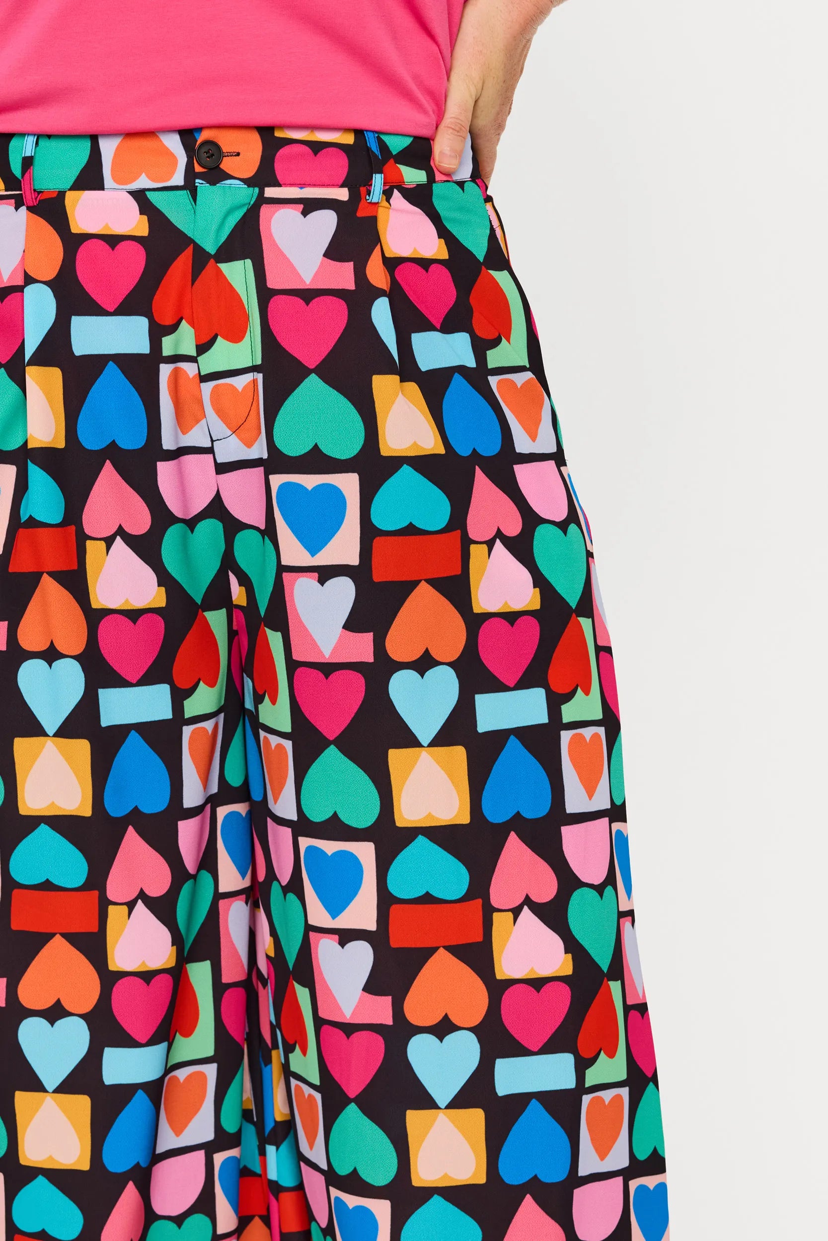Zoey Geo Hearts Pant – Geo Hearts wide leg pants