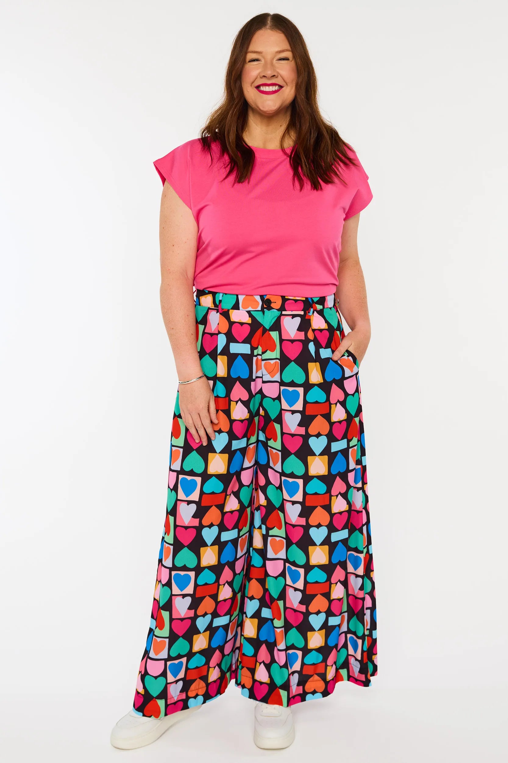 Zoey Geo Hearts Pant – Geo Hearts wide leg pants