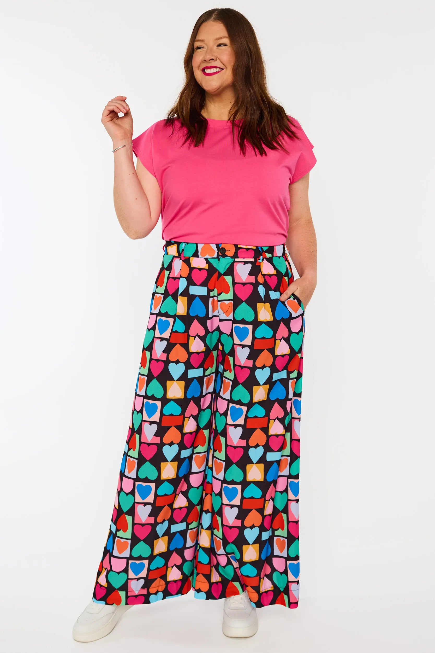 Zoey Geo Hearts Pant – Geo Hearts wide leg pants