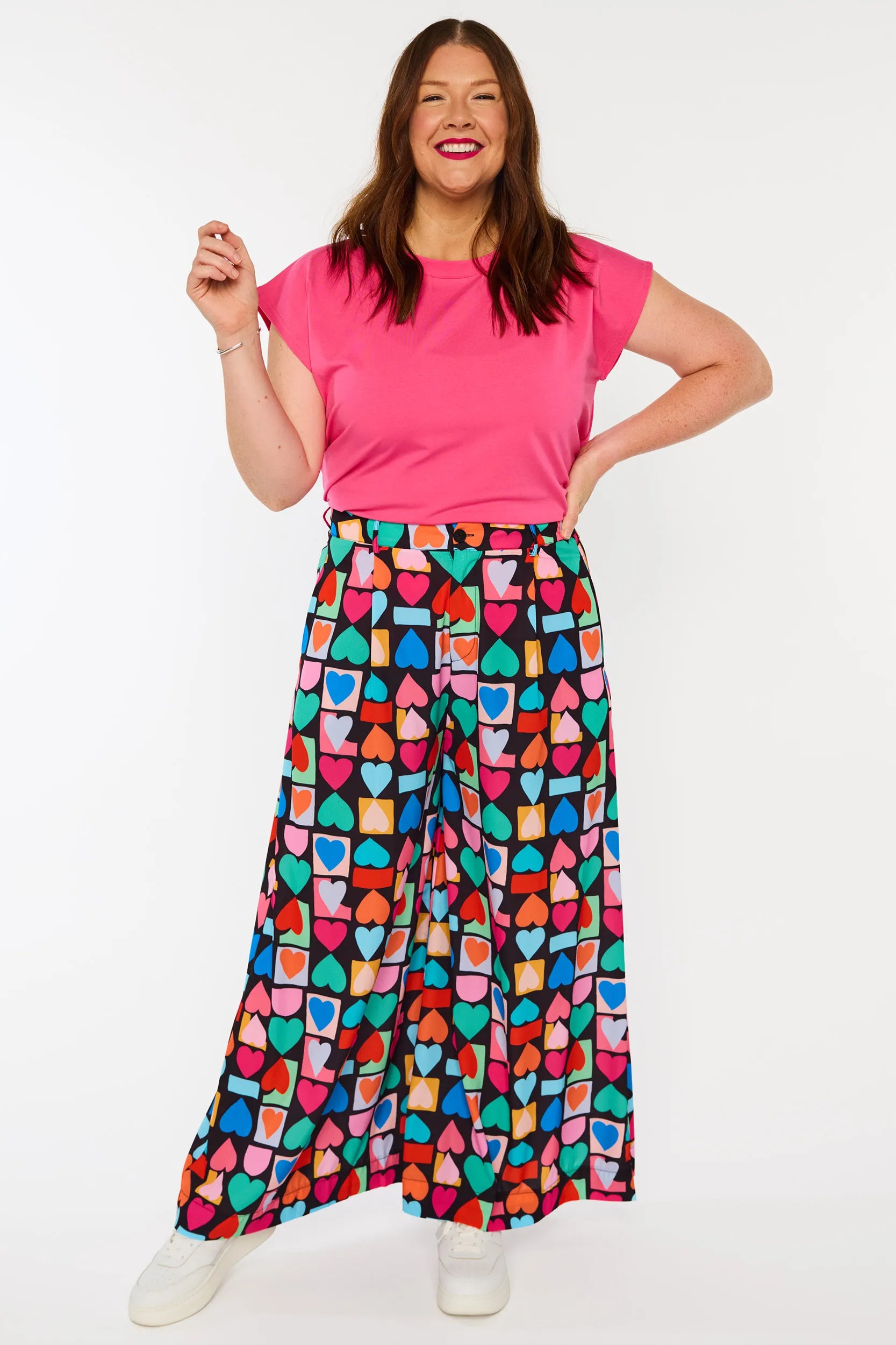 Zoey Geo Hearts Pant – Geo Hearts wide leg pants