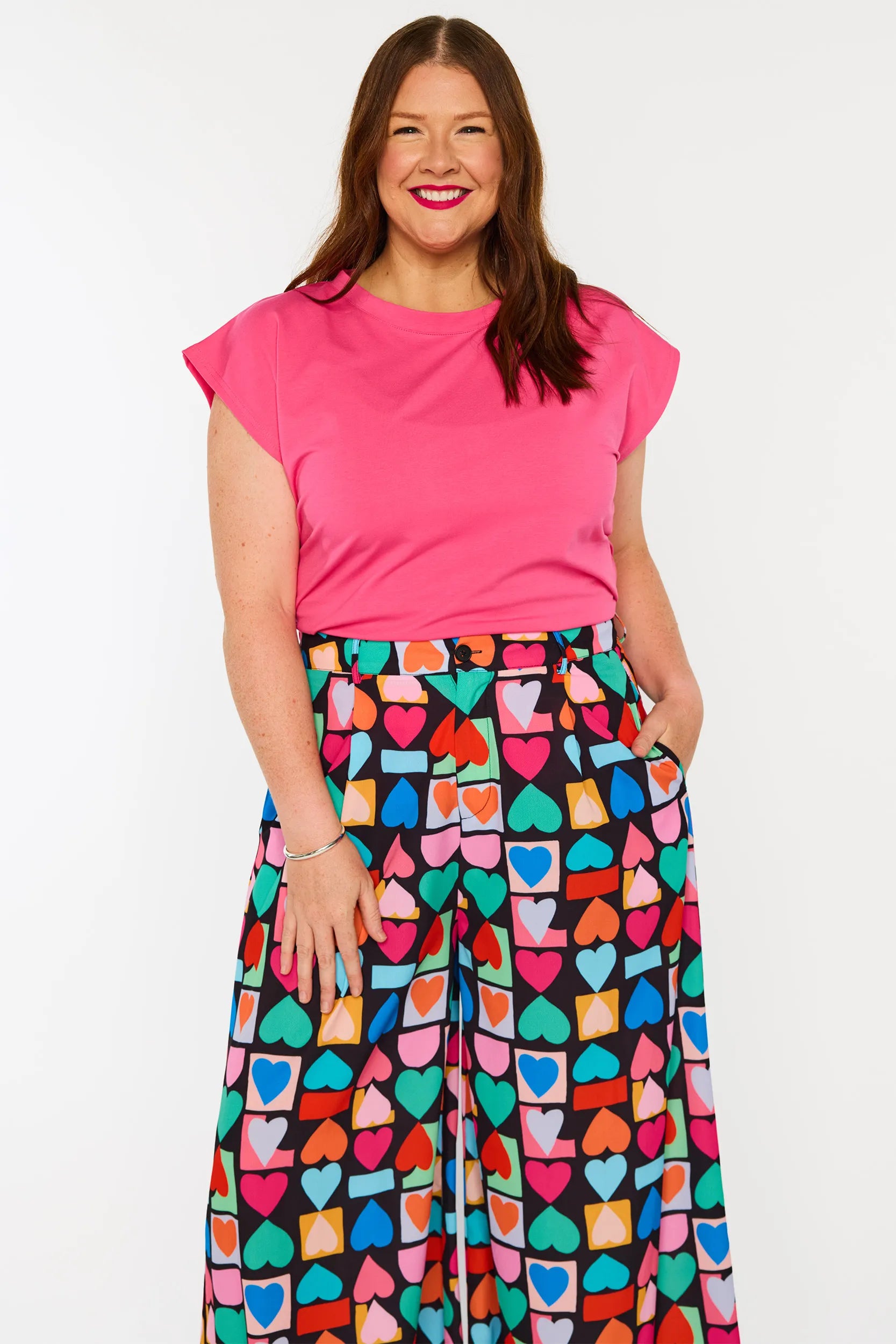 Zoey Geo Hearts Pant – Geo Hearts wide leg pants