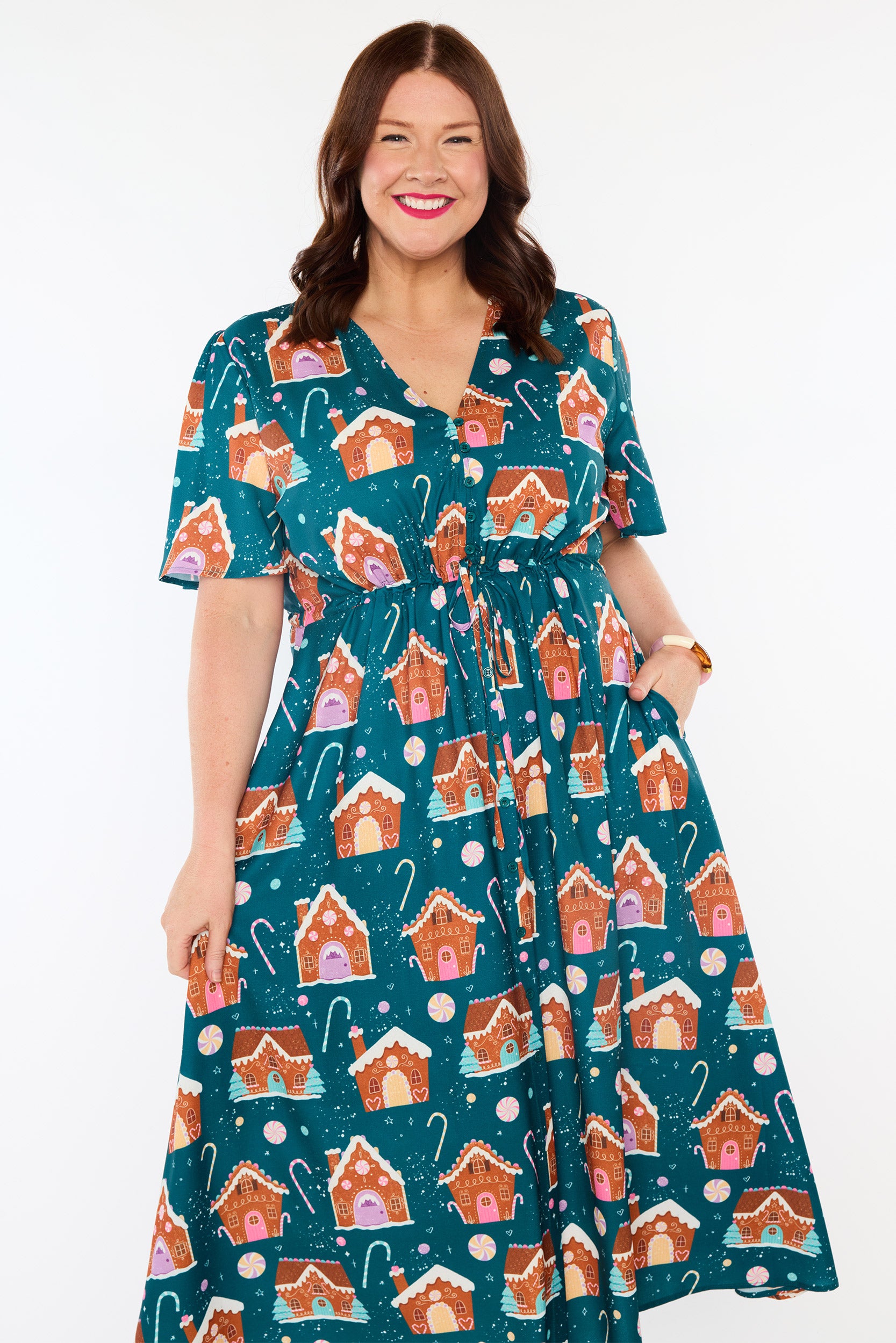 Marley Gingerbread House Christmas Dress (Pre-Order)