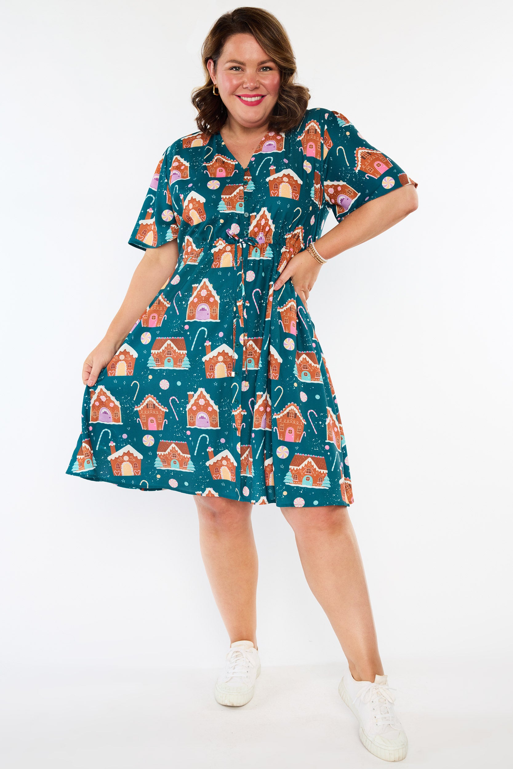 Siena Gingerbread House Christmas Dress (Pre-Order)