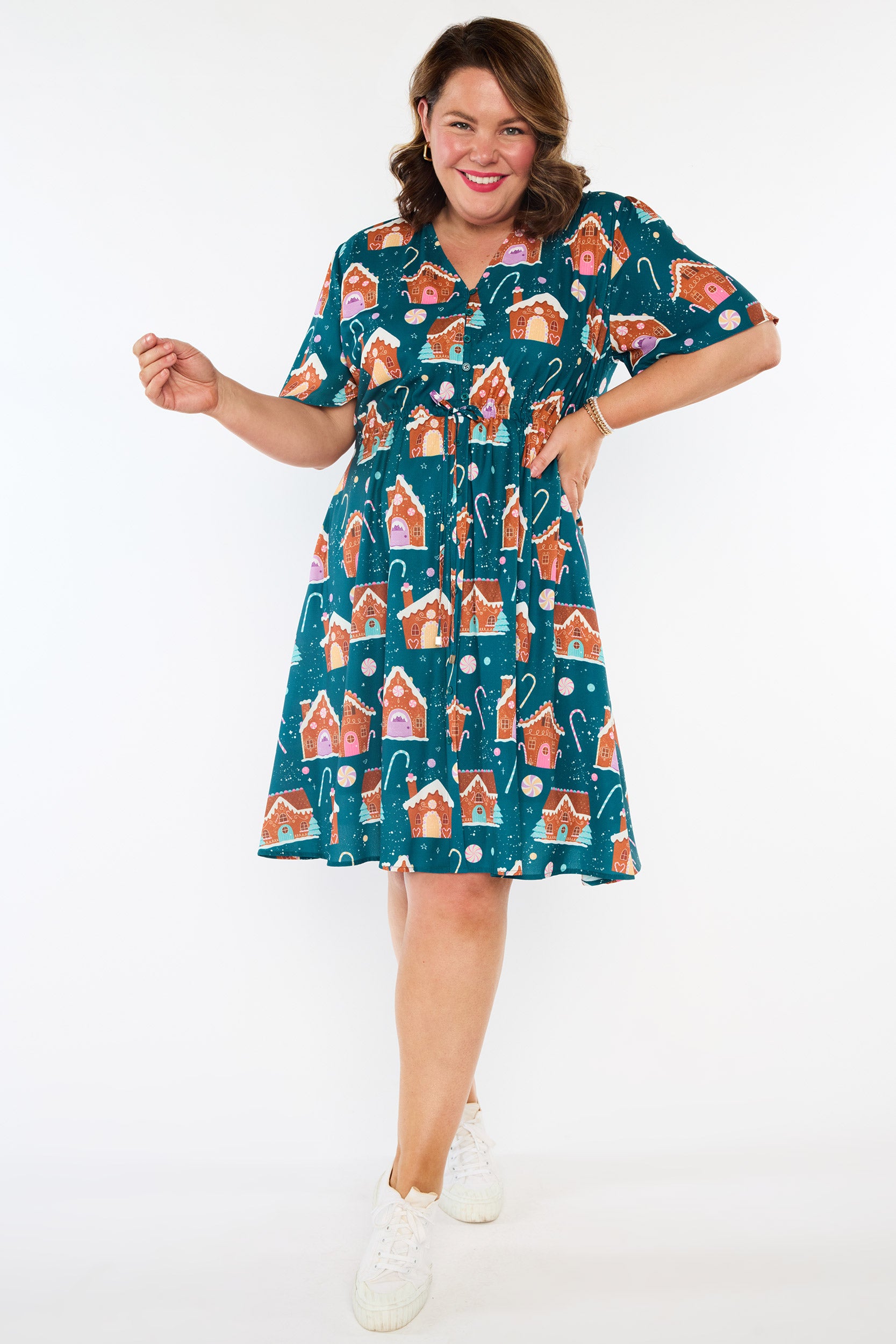 Siena Gingerbread House Christmas Dress (Pre-Order)