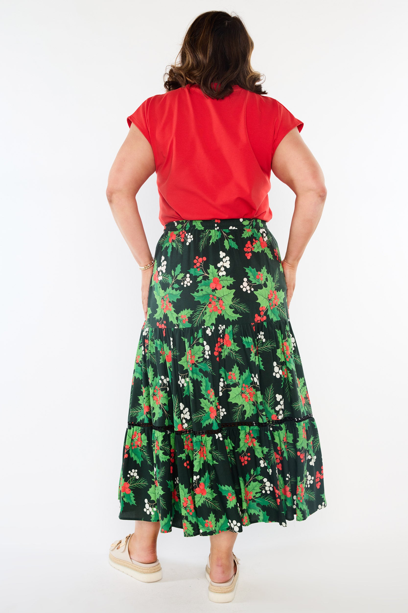 Alexandra Holly Christmas Skirt (Pre-Order)