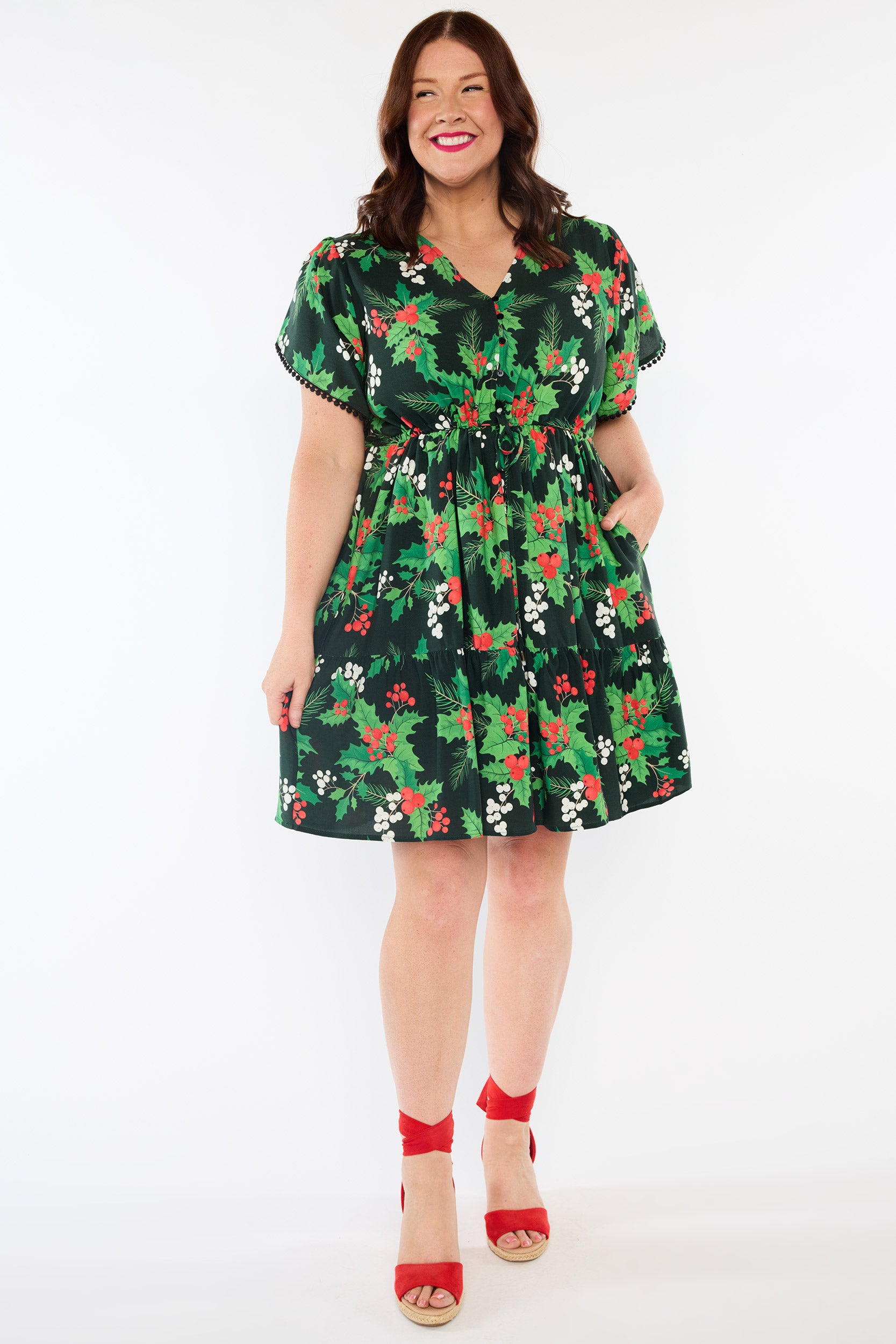 Gloria Holly Christmas Dress (Pre-Order)