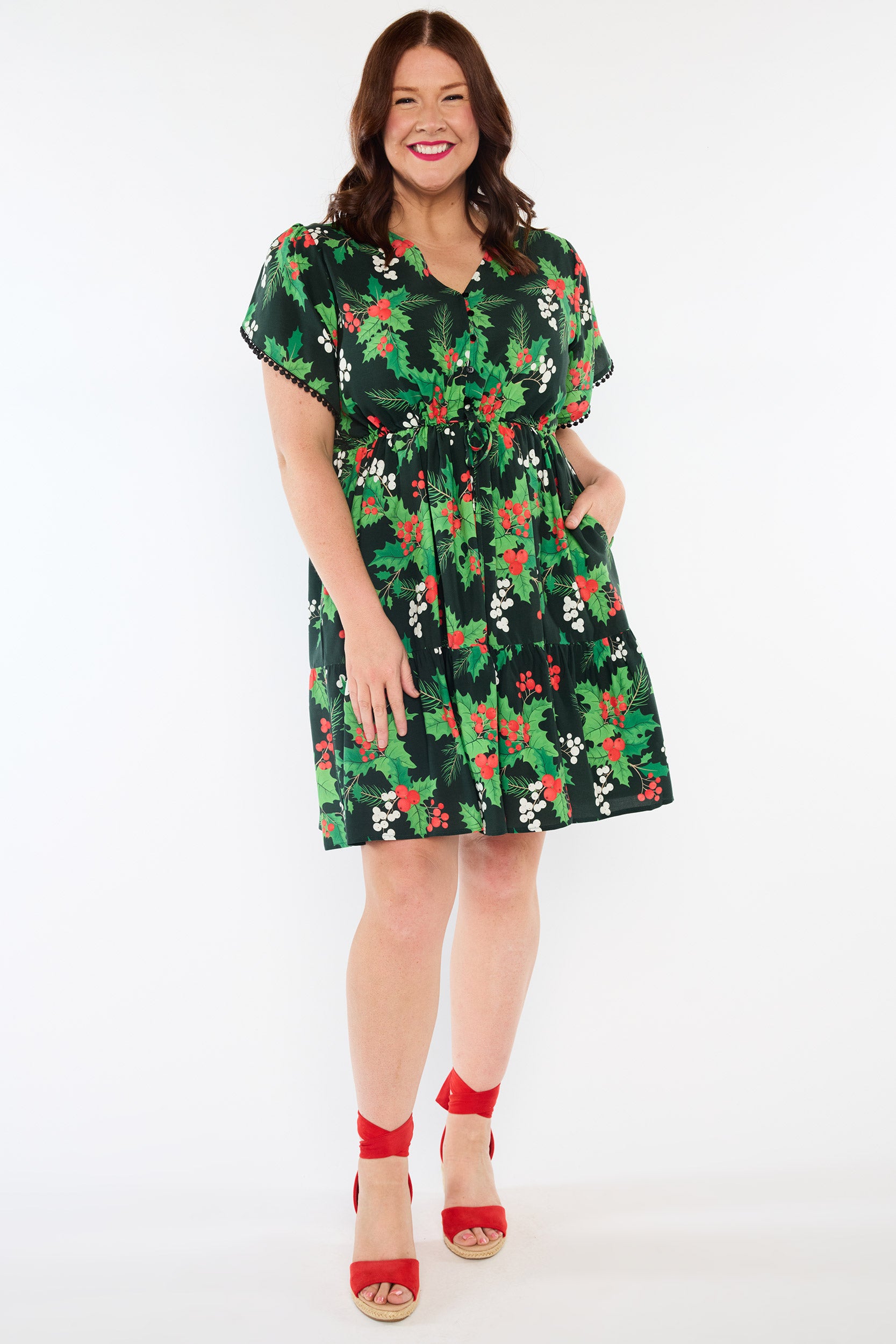 Gloria Holly Christmas Dress (Pre-Order)