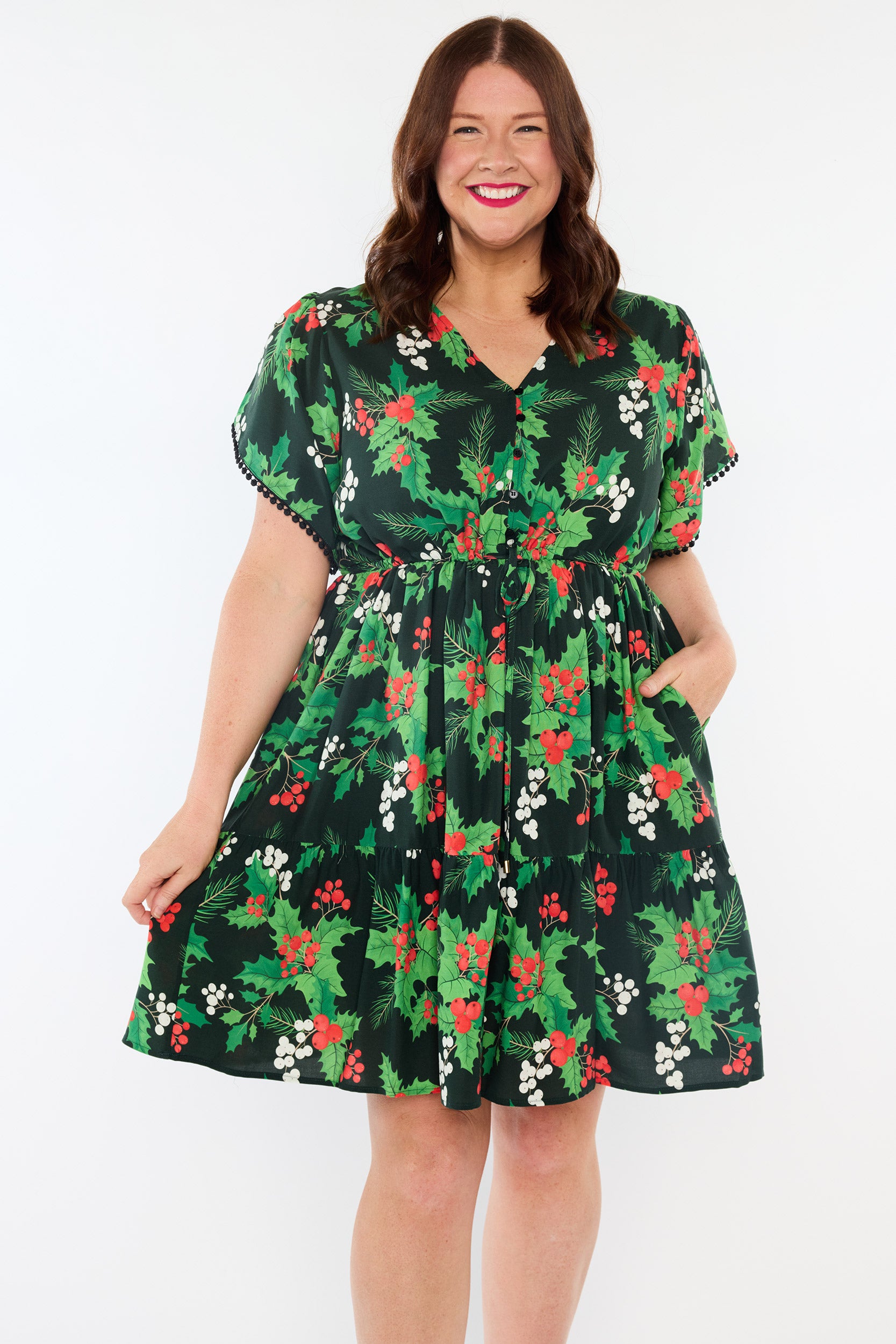 Gloria Holly Christmas Dress (Pre-Order)