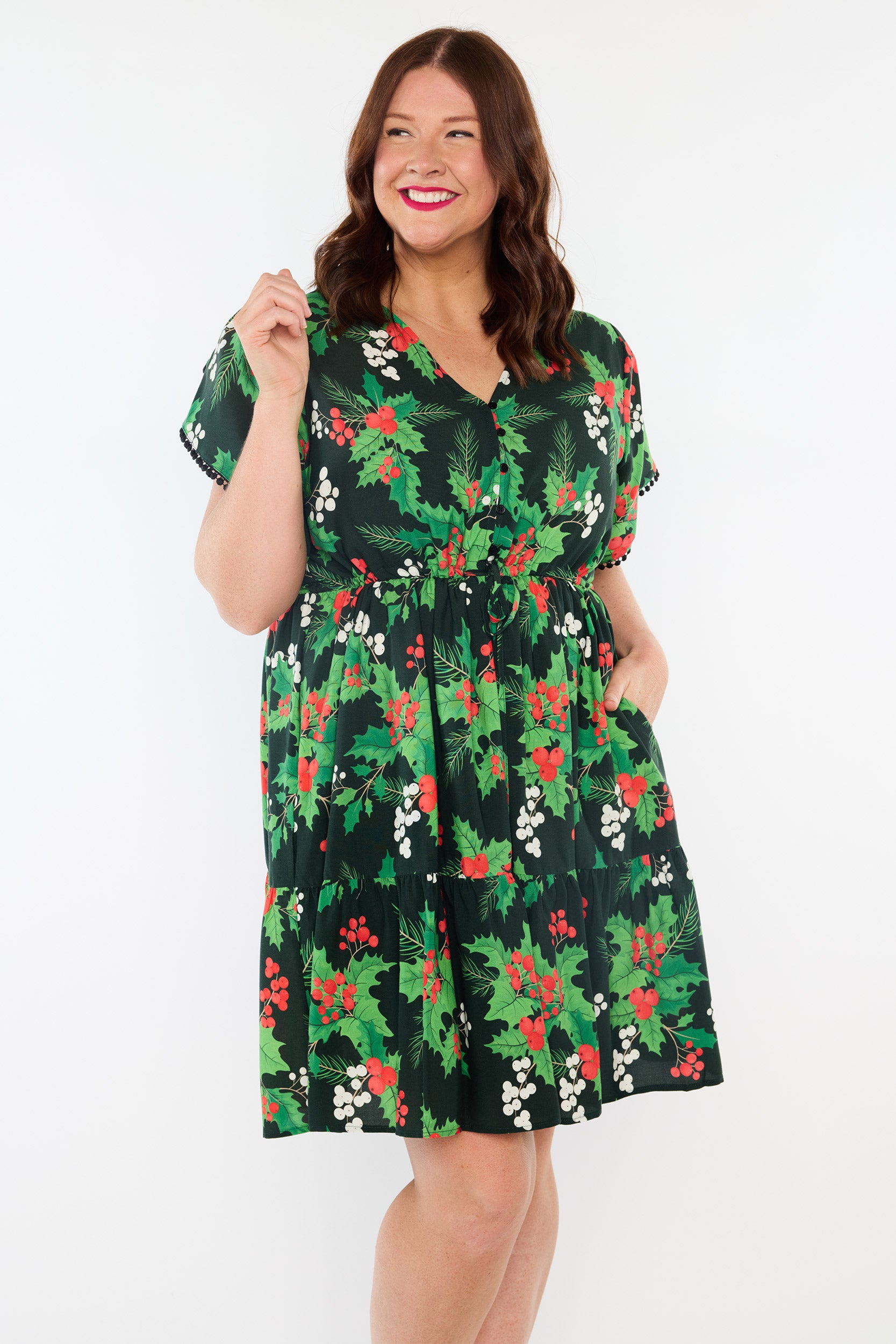 Gloria Holly Christmas Dress (Pre-Order)