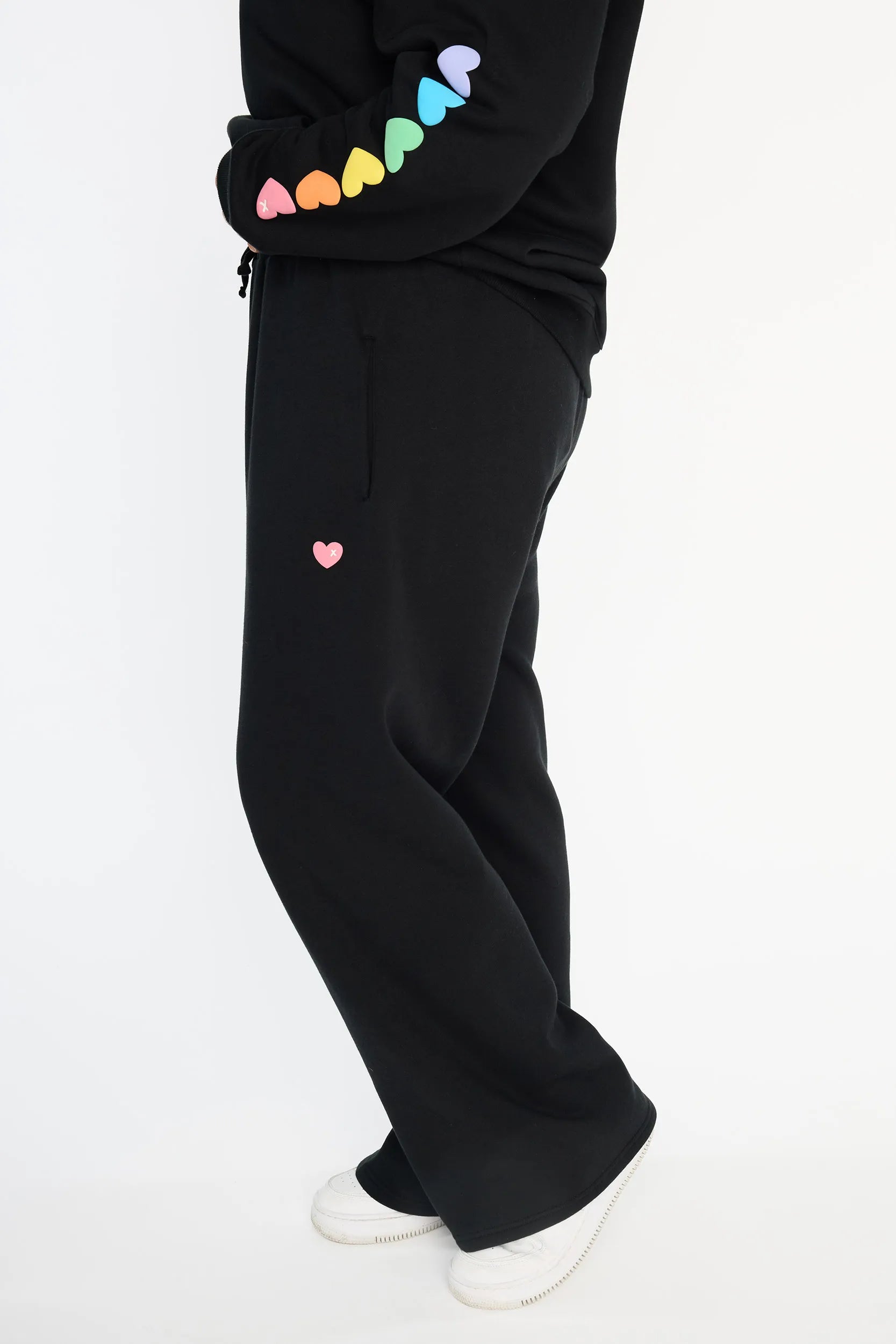 Joey Black Pant – Black fleece track pant