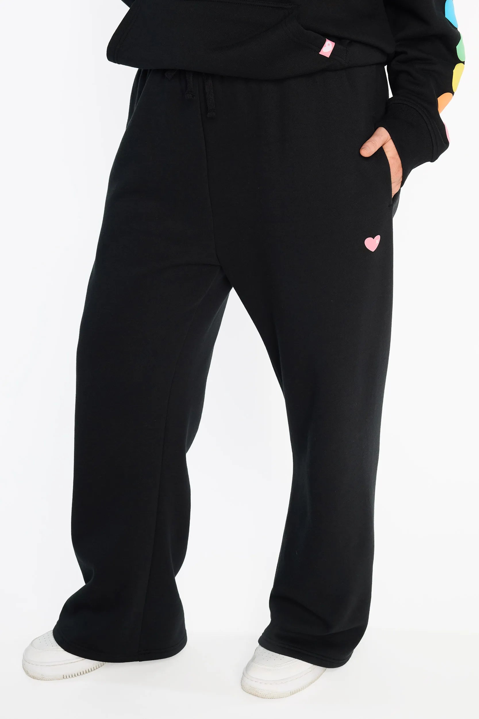 Joey Black Pant – Black fleece track pant