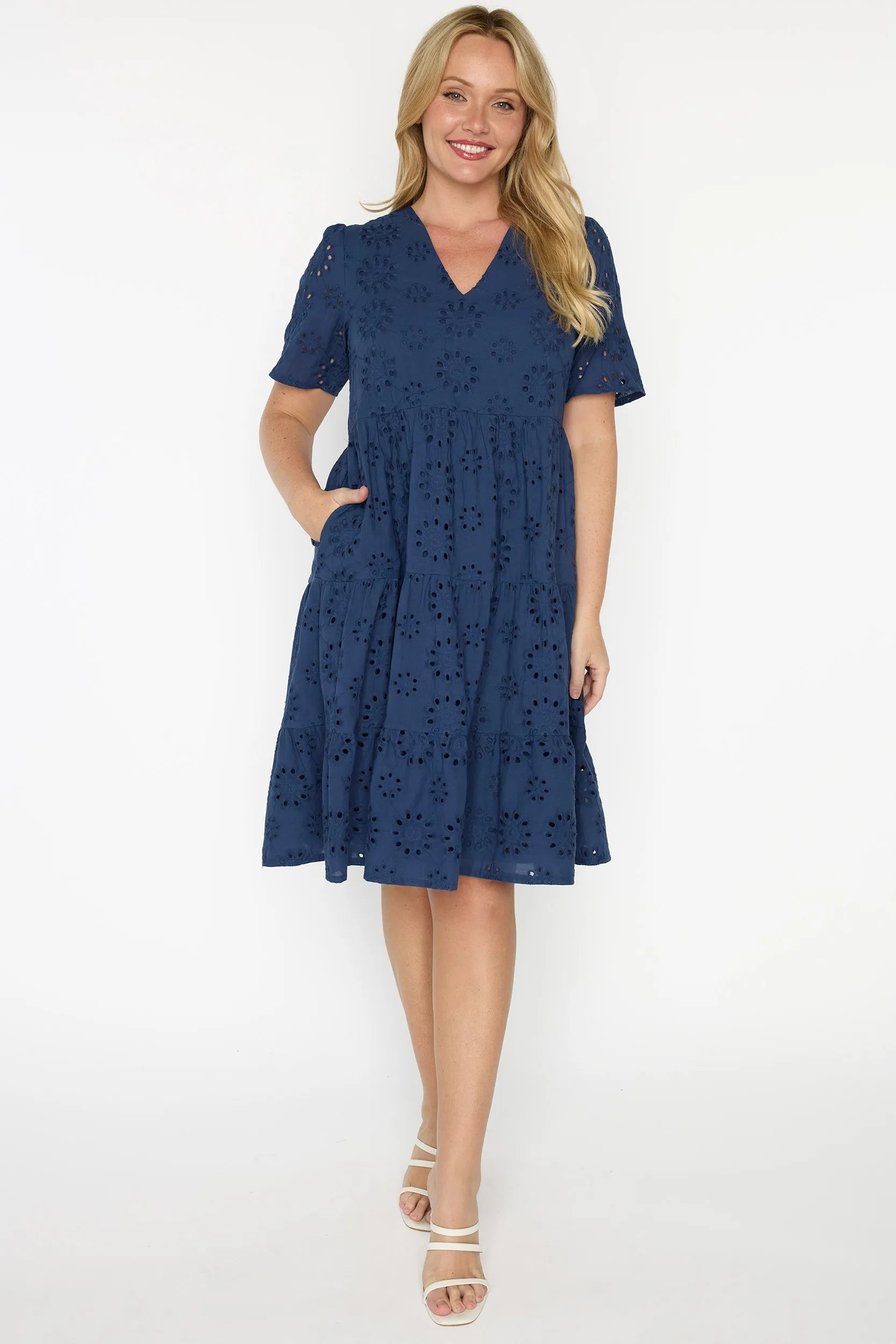 Jules Navy Dress – Navy knee length dress