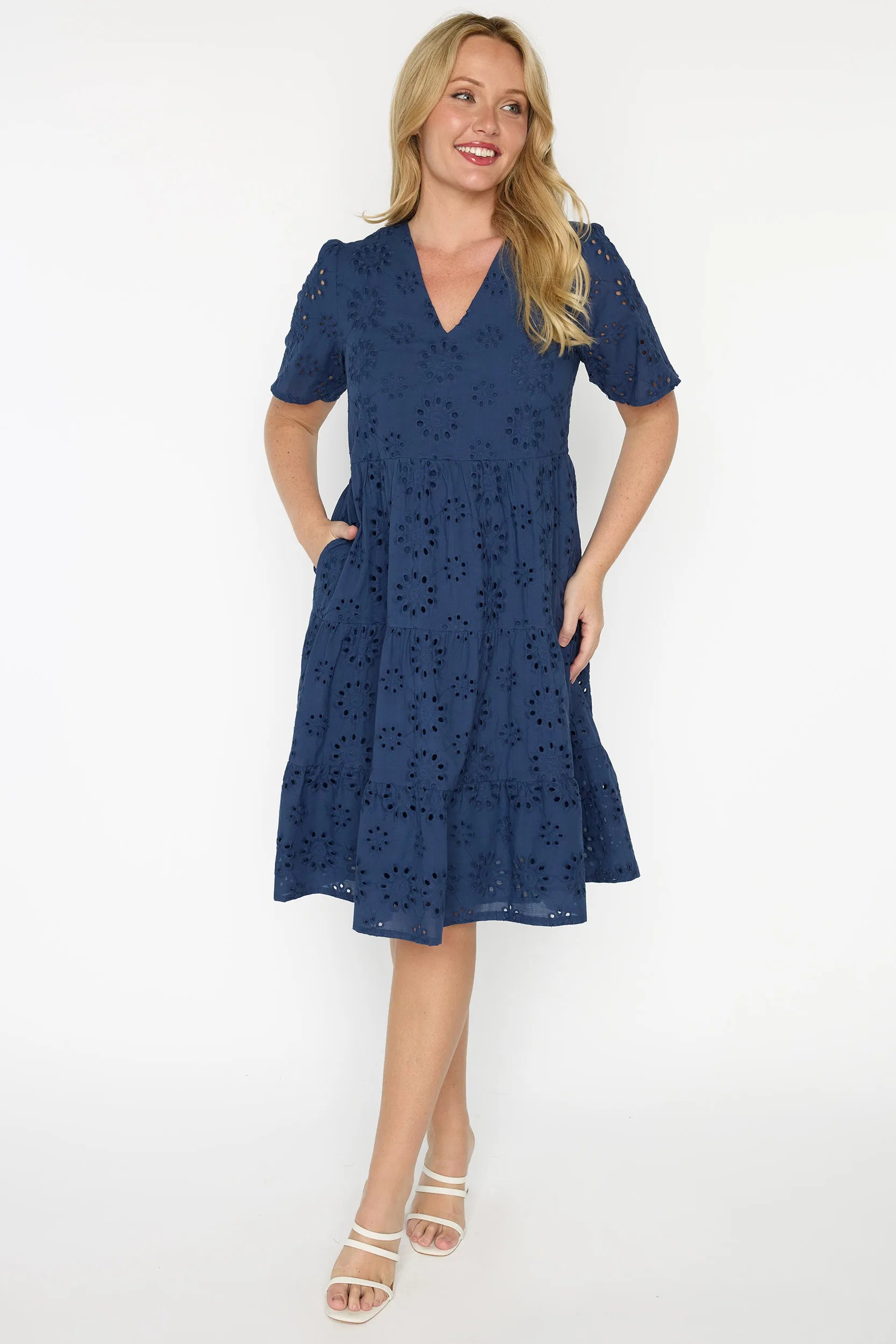 Jules Navy Dress – Navy knee length dress