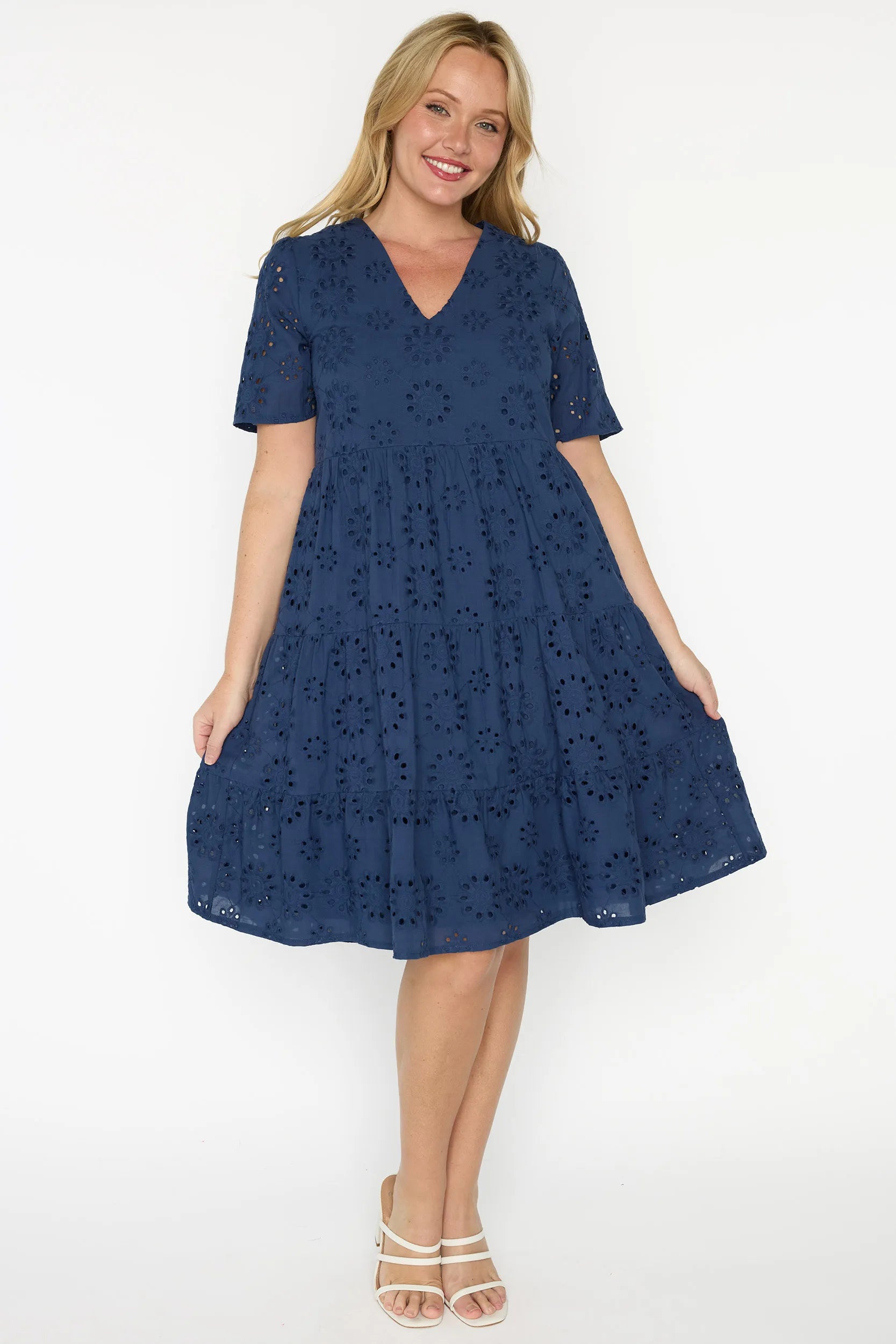 Jules Navy Dress – Navy knee length dress