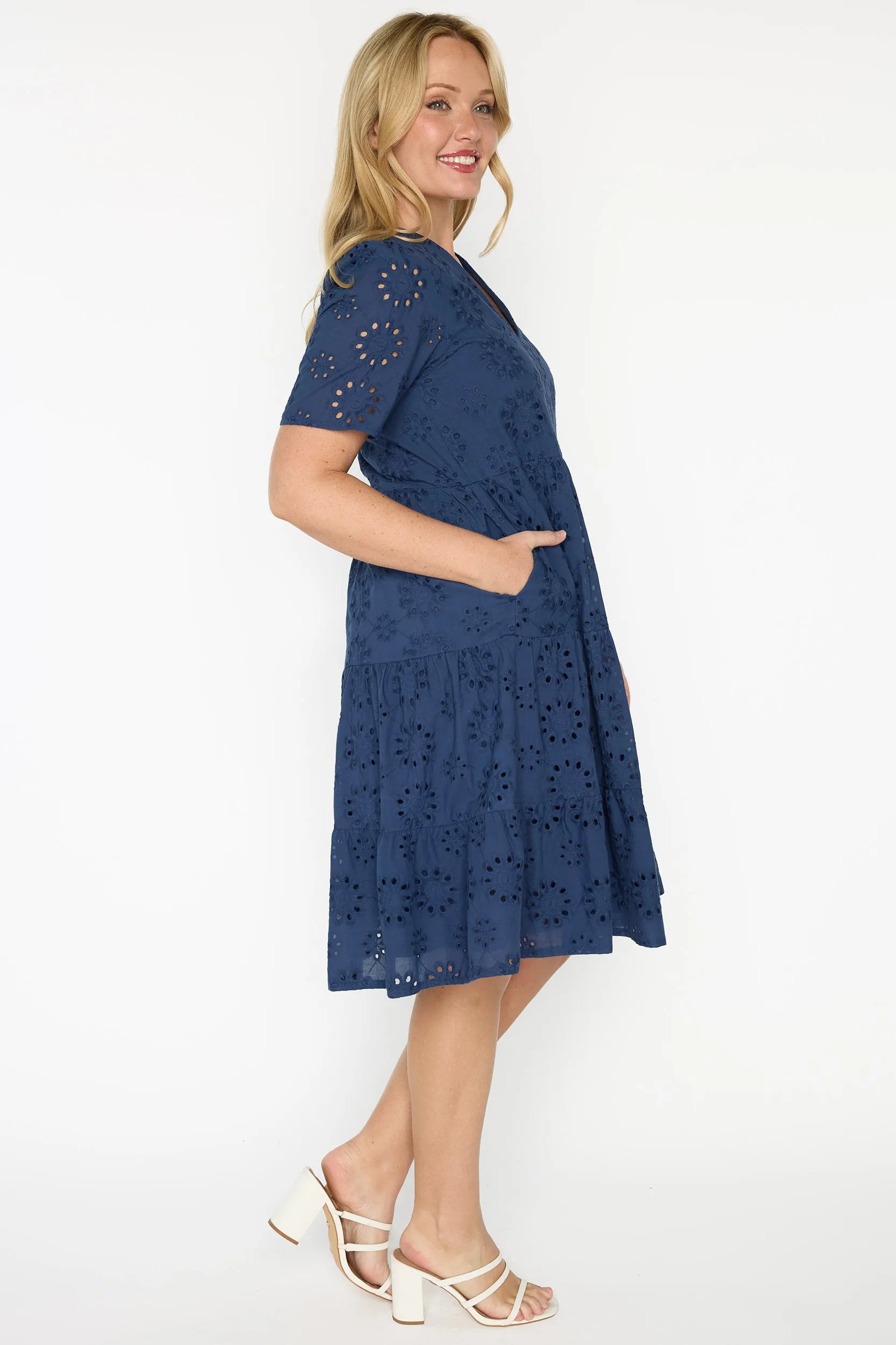 Jules Navy Dress – Navy knee length dress