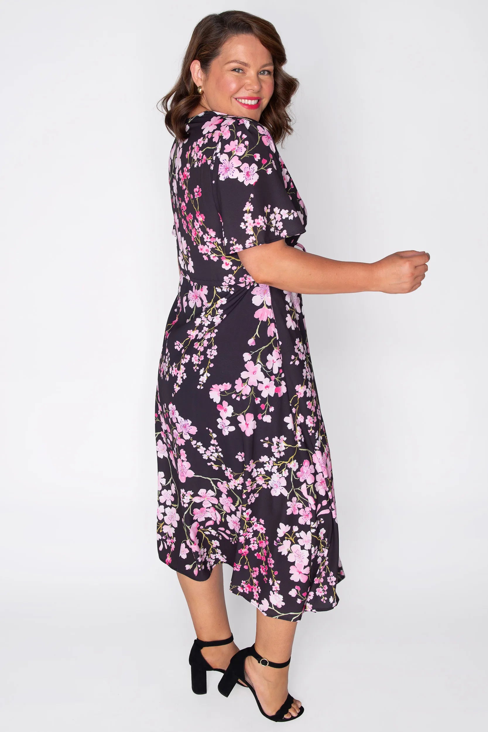 Marley Blackout Cherry Blossom Dress – Blackout Cherry Blossom midi dress