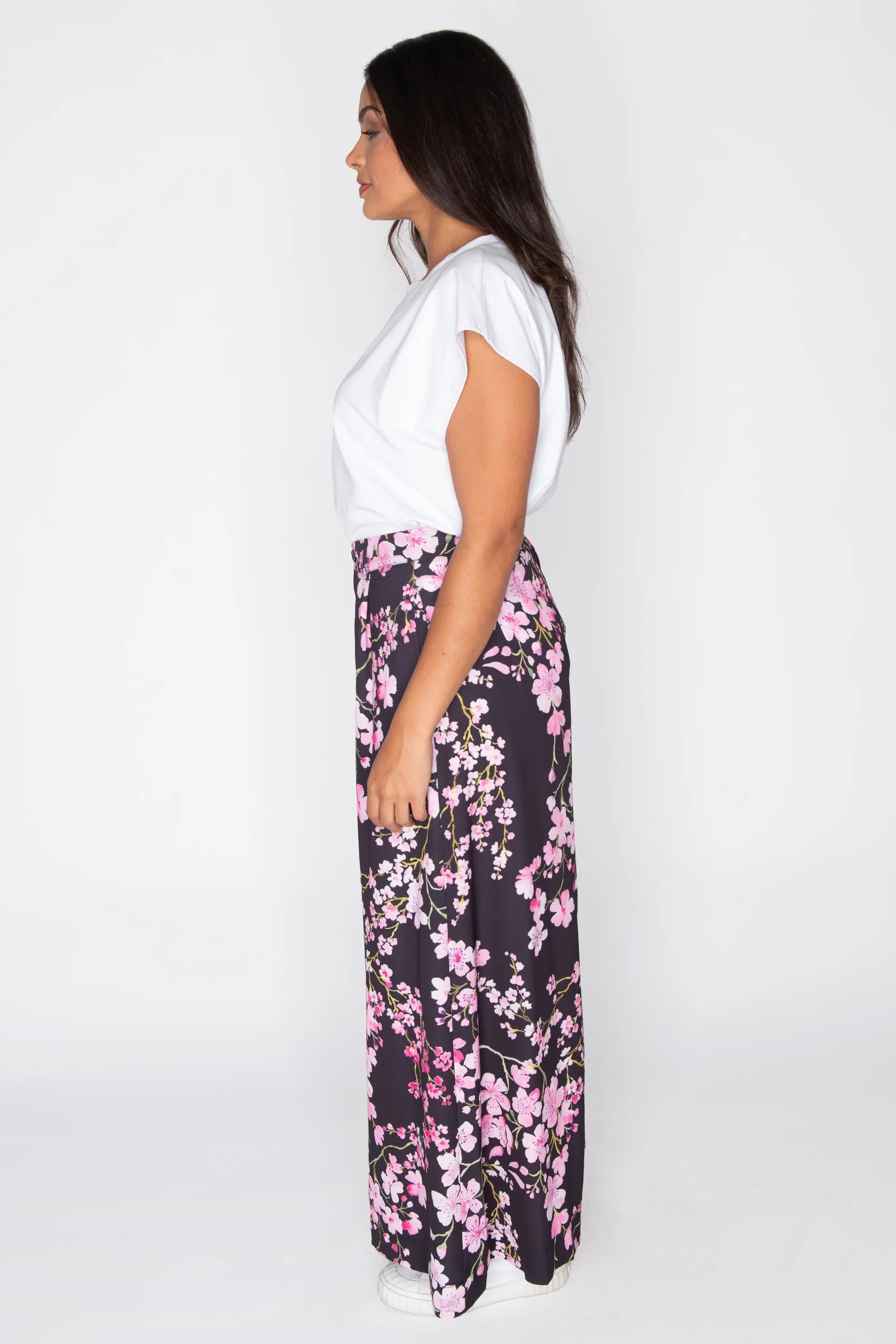Zoey Blackout Cherry Blossom Pant – Blackout Cherry Blossom wide leg pants