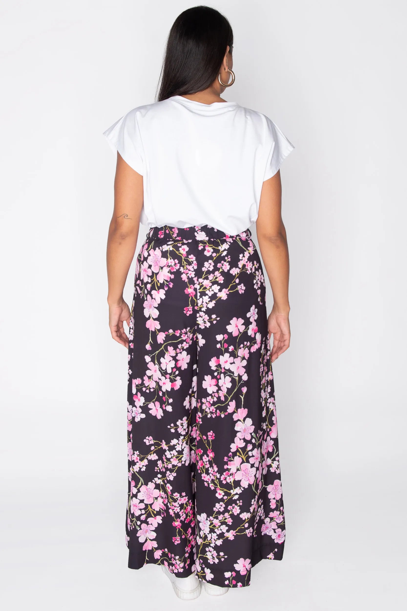 Zoey Blackout Cherry Blossom Pant – Blackout Cherry Blossom wide leg pants