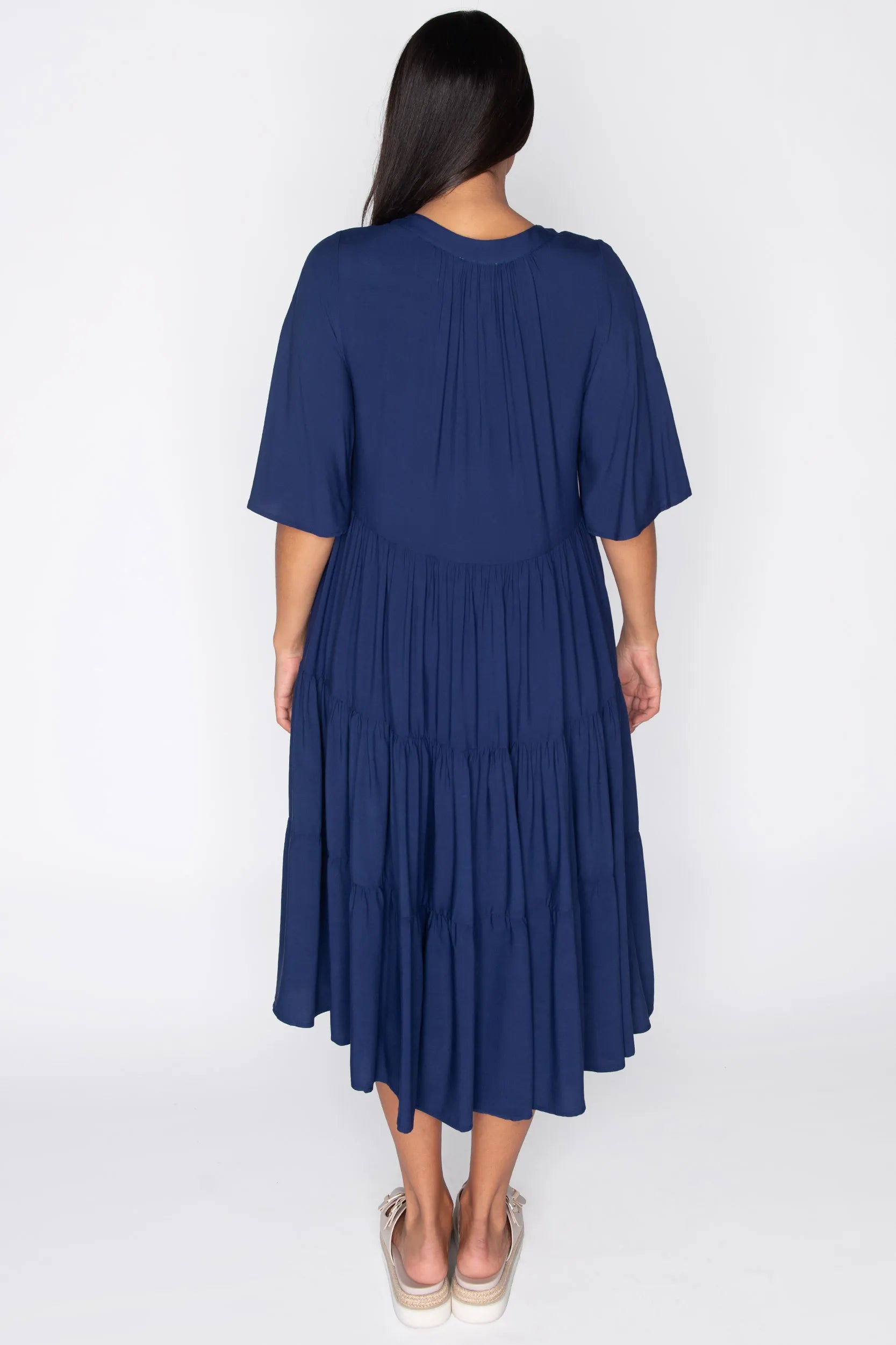 Chrissie Navy Dress – Navy midi dress