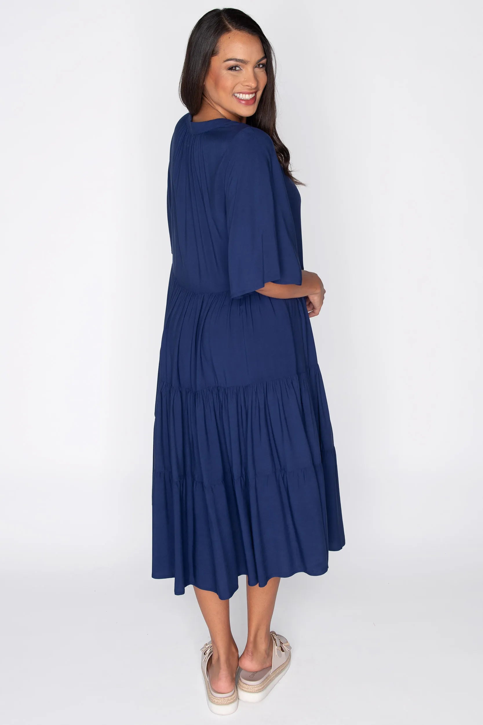 Chrissie Navy Dress – Navy midi dress