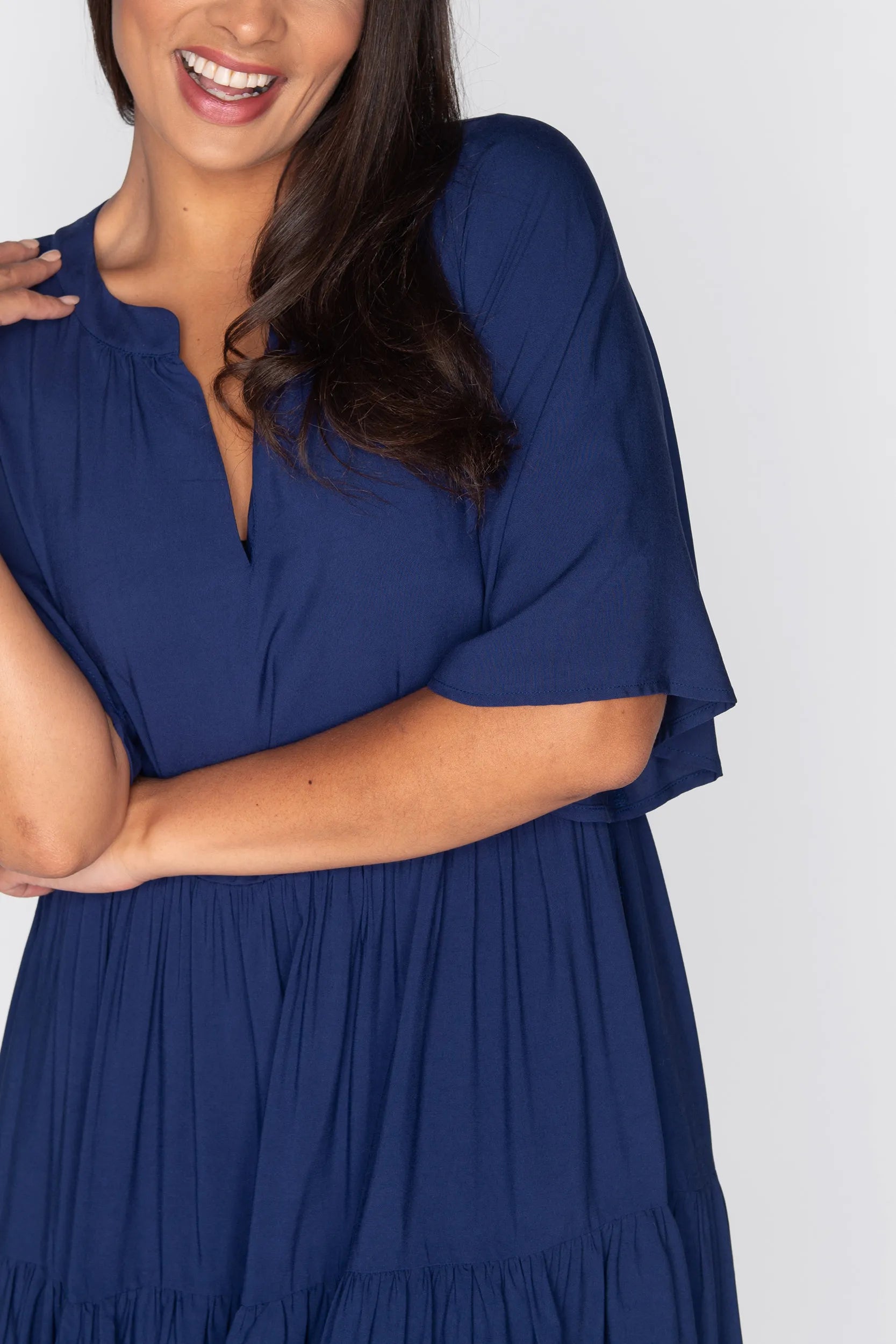 Chrissie Navy Dress – Navy midi dress