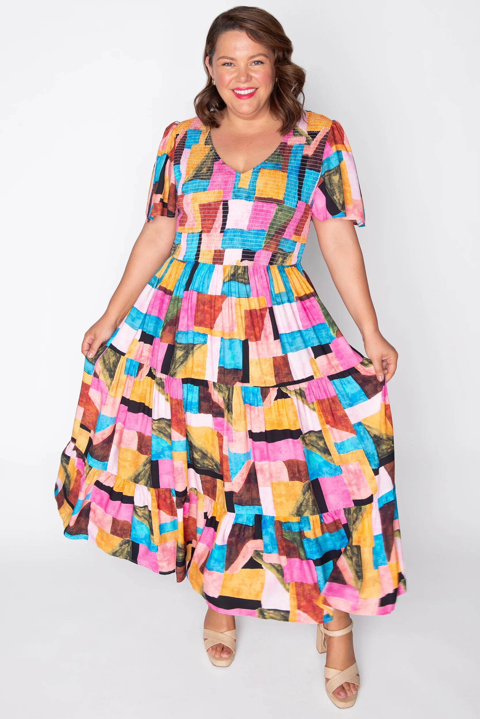 Lynette Geo Pop Dress – Geo Pop maxi dress
