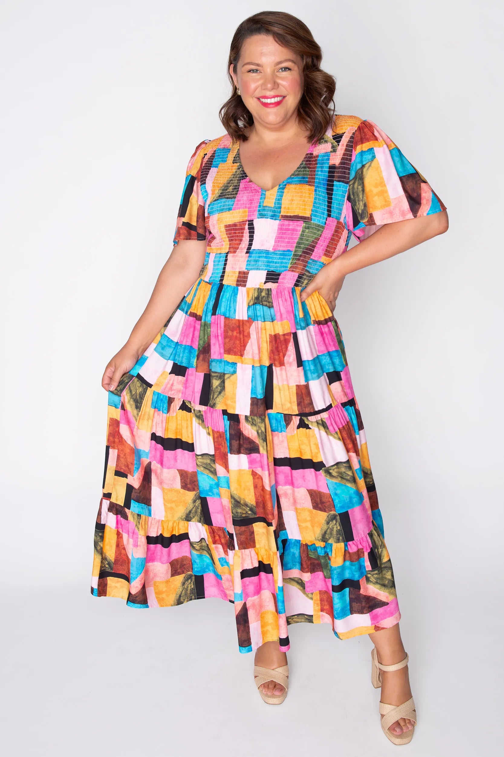 Lynette Geo Pop Dress – Geo Pop maxi dress