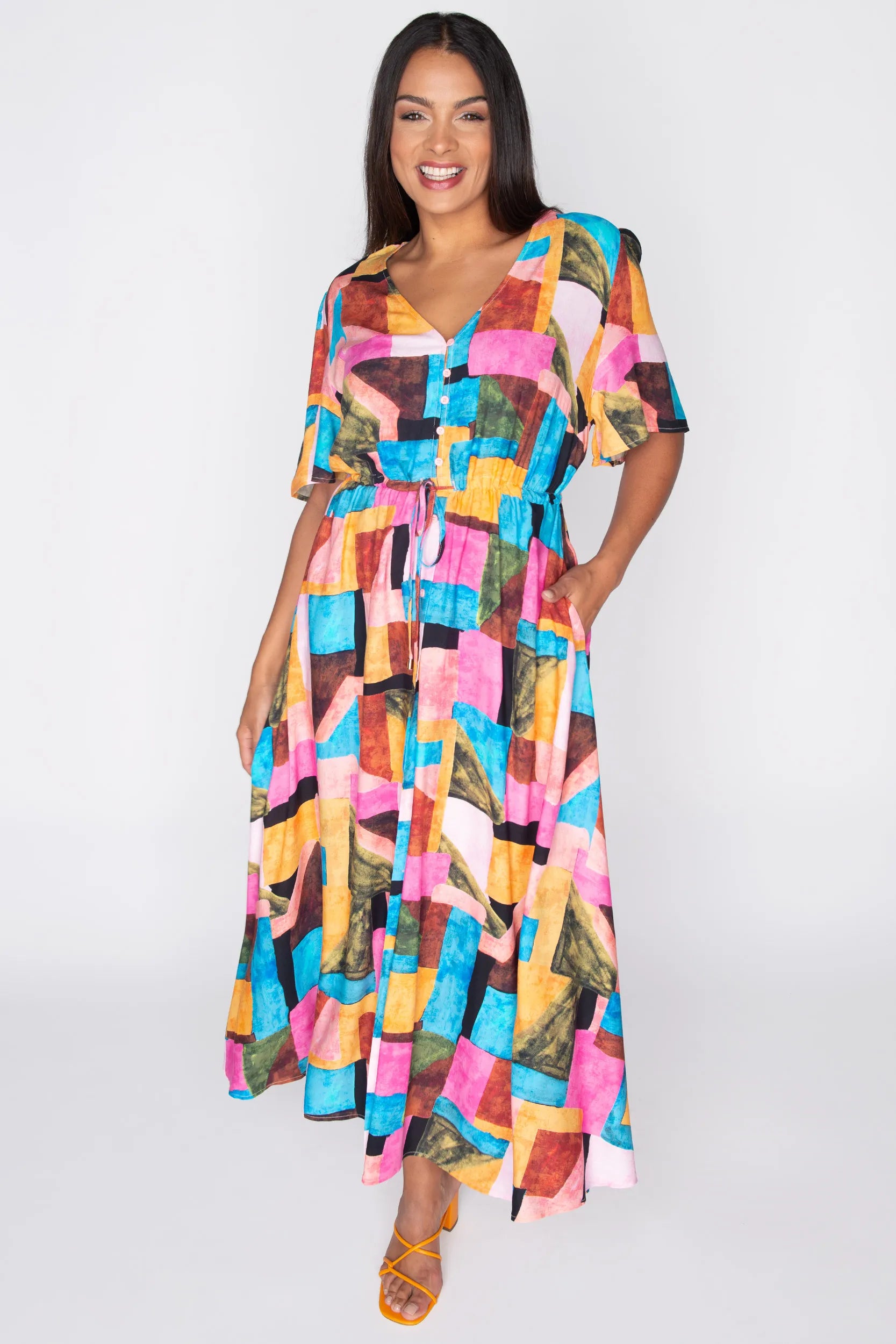 Michelle Geo Pop Dress – Geo Pop midi dress