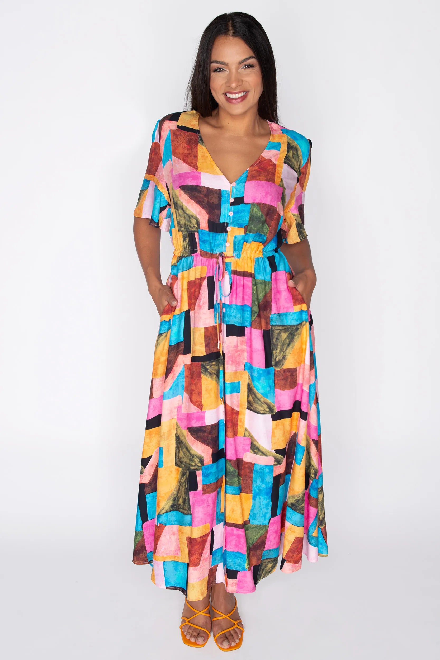 Michelle Geo Pop Dress – Geo Pop midi dress