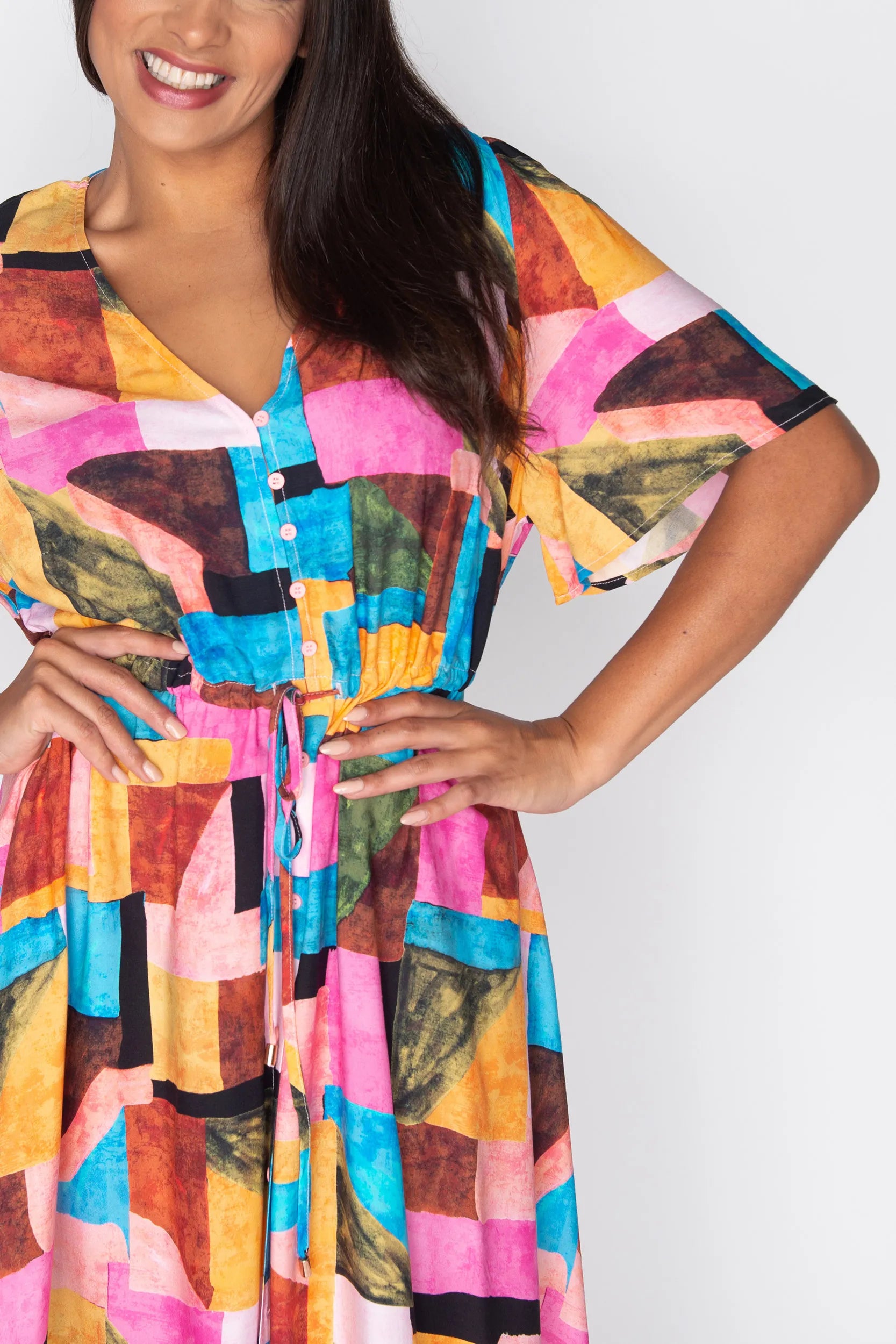 Michelle Geo Pop Dress – Geo Pop midi dress