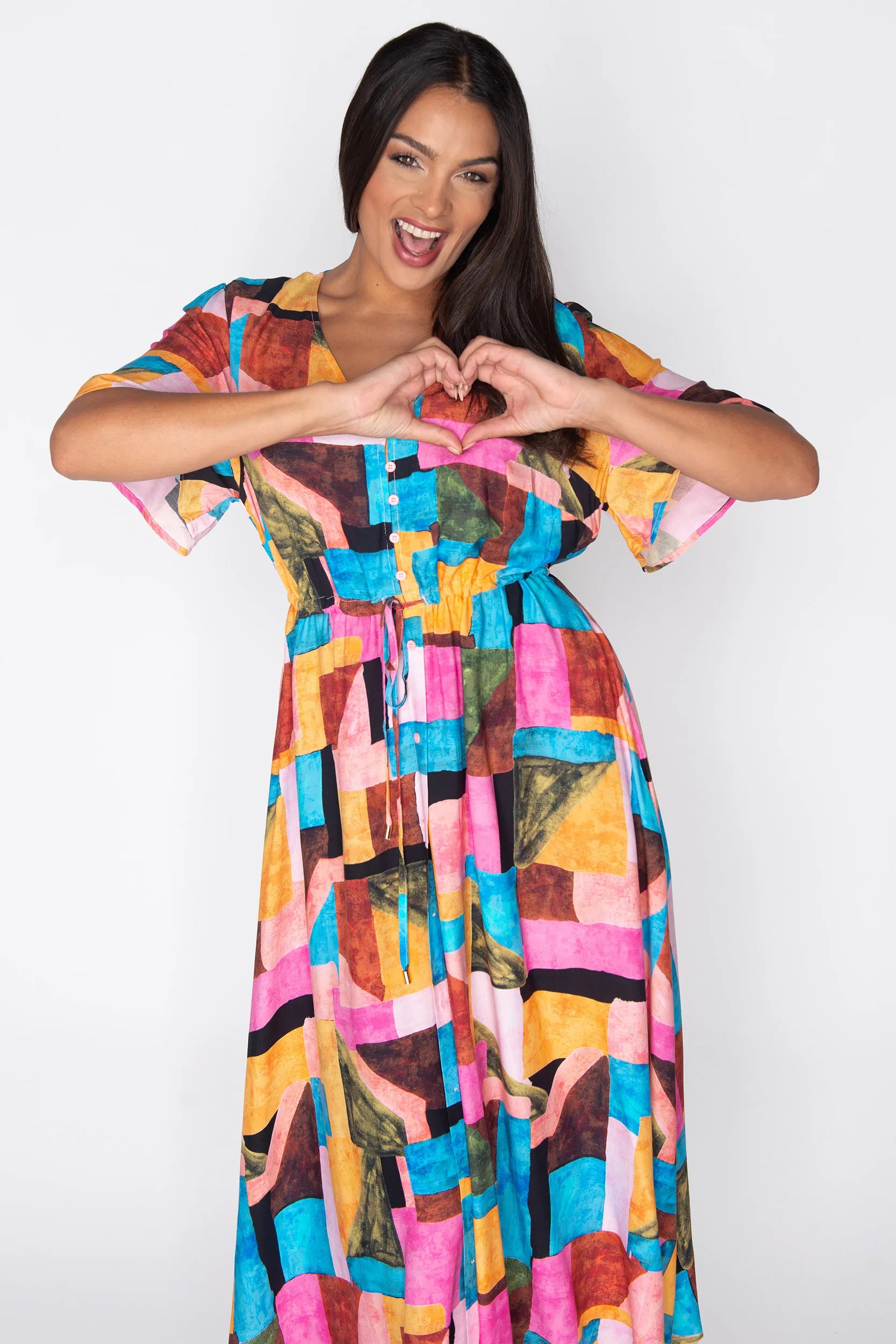 Michelle Geo Pop Dress – Geo Pop midi dress