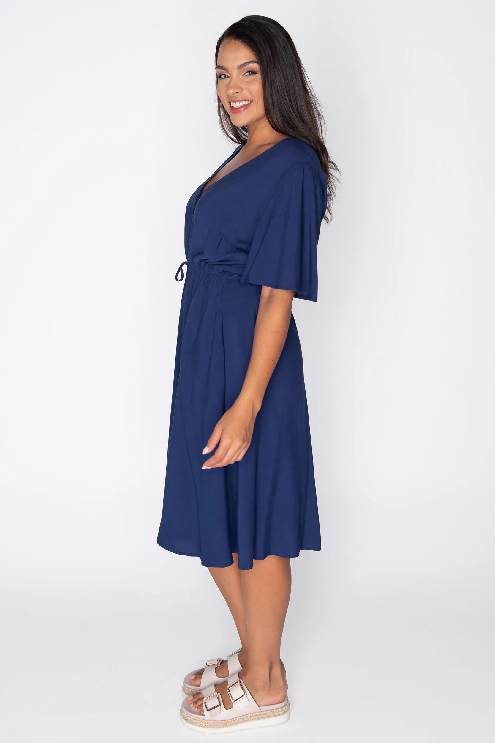 Jaz Navy Dress – Navy knee length dress