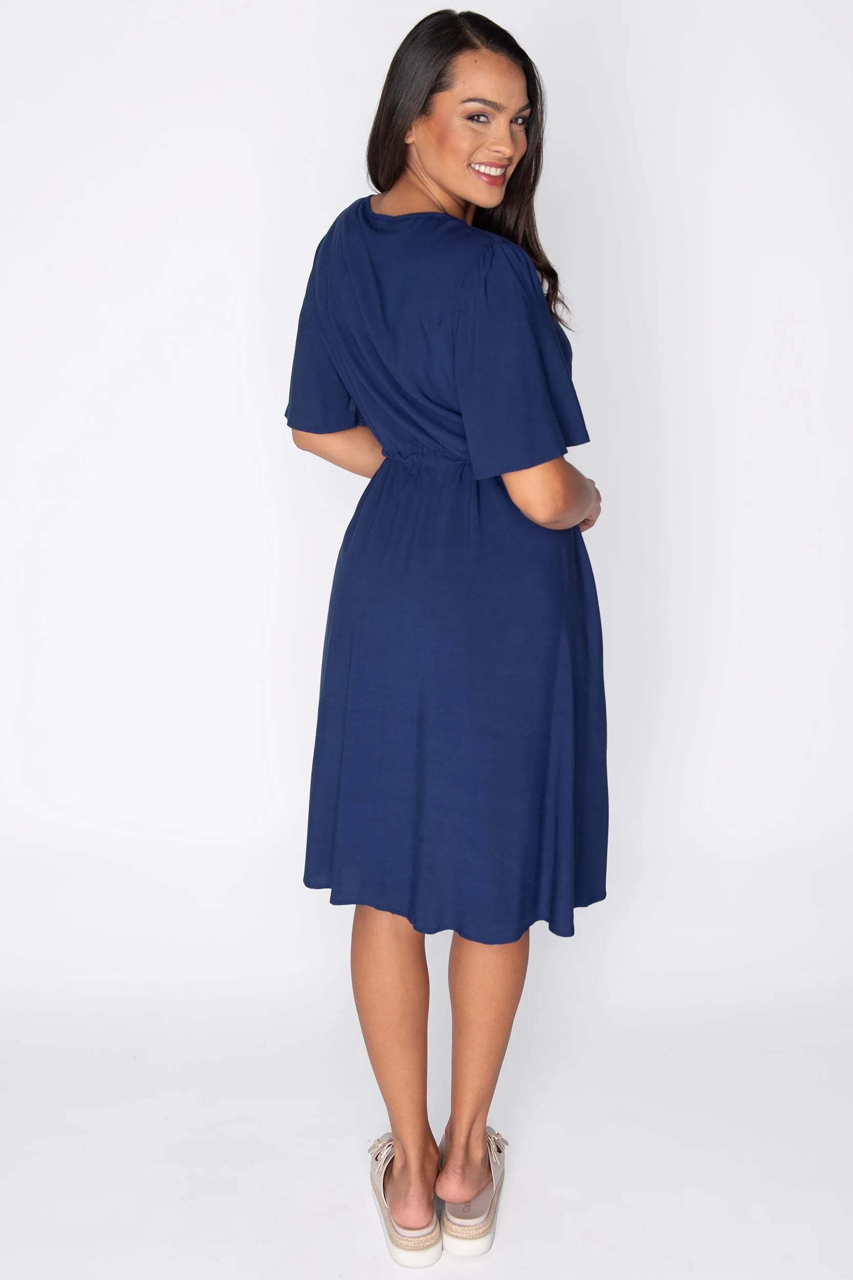 Jaz Navy Dress – Navy knee length dress
