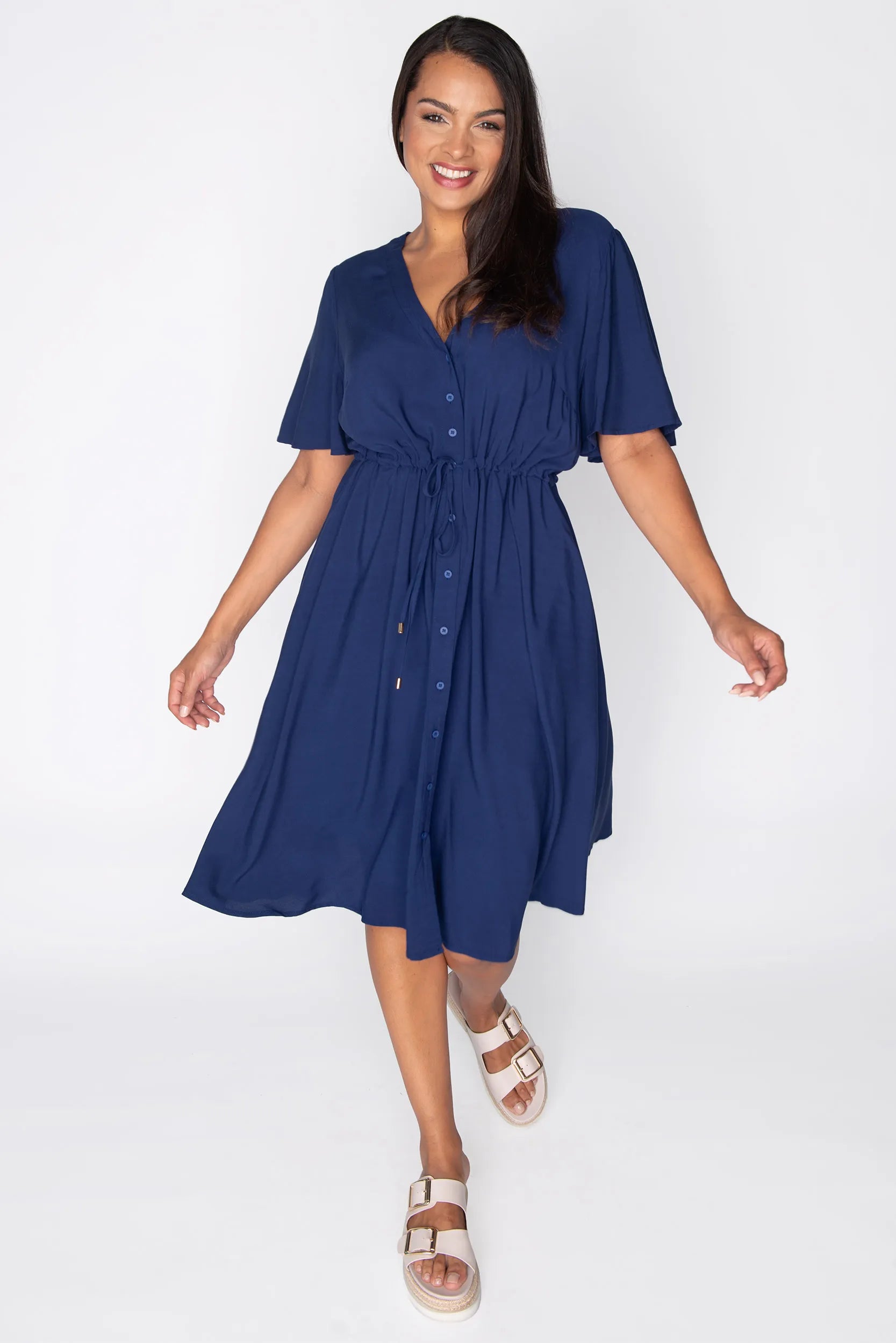 Jaz Navy Dress – Navy knee length dress