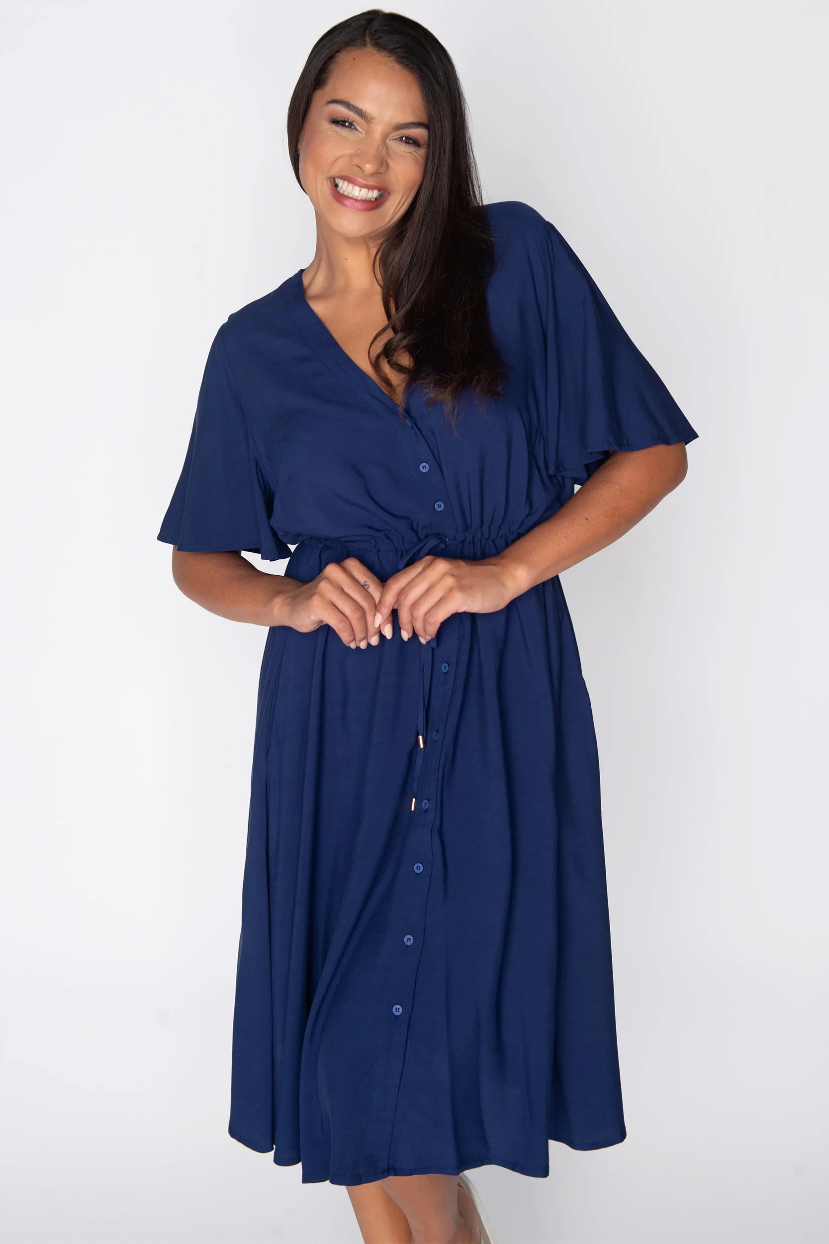Jaz Navy Dress – Navy knee length dress