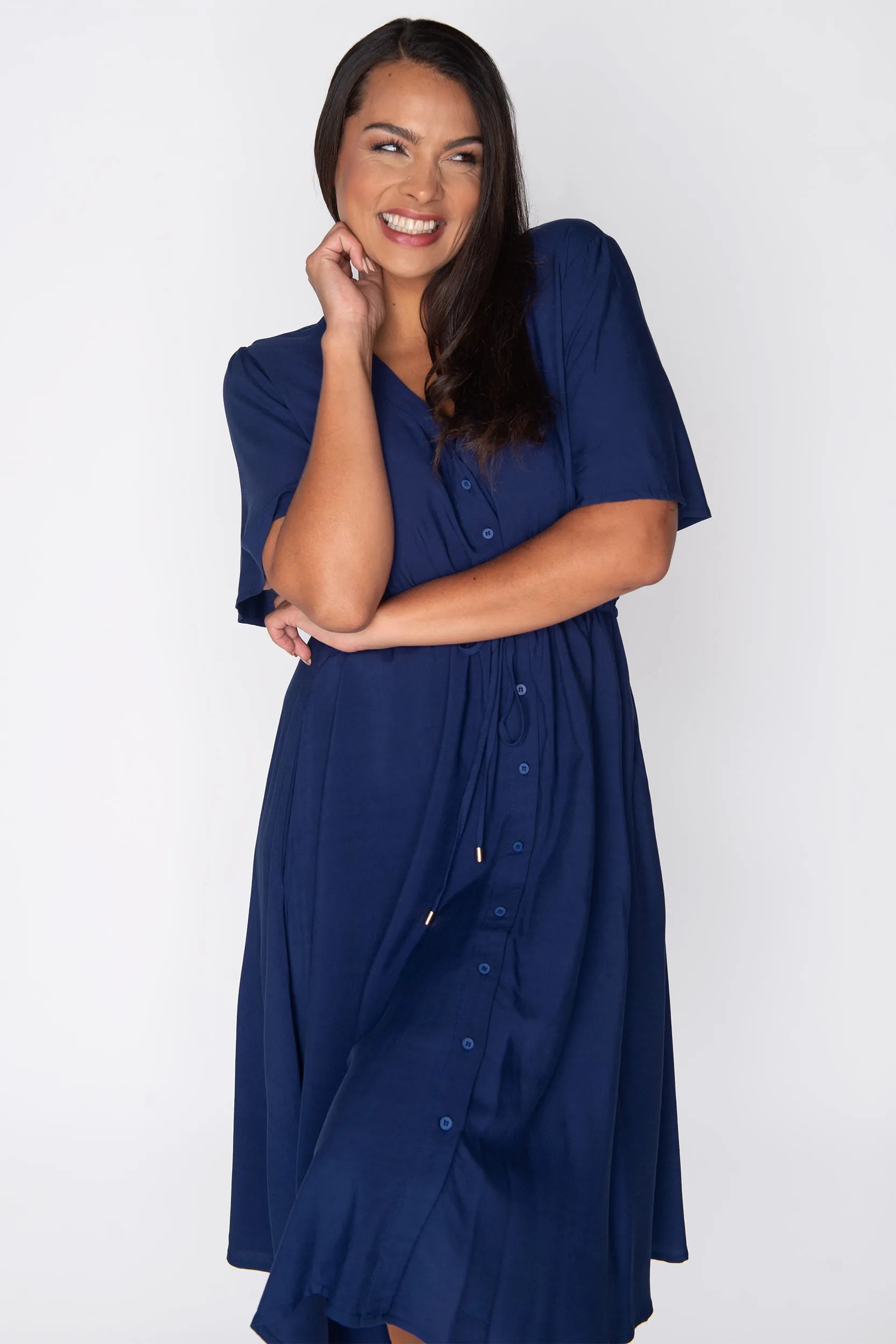 Jaz Navy Dress – Navy knee length dress