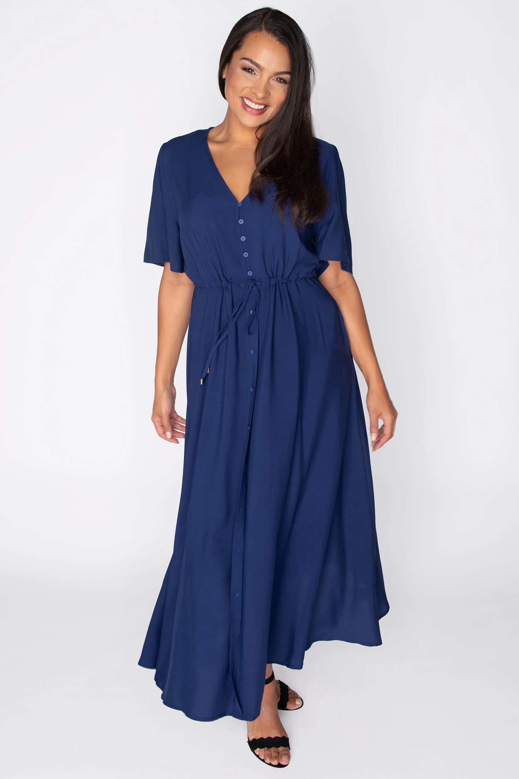 Michelle Navy Dress – Navy midi dress