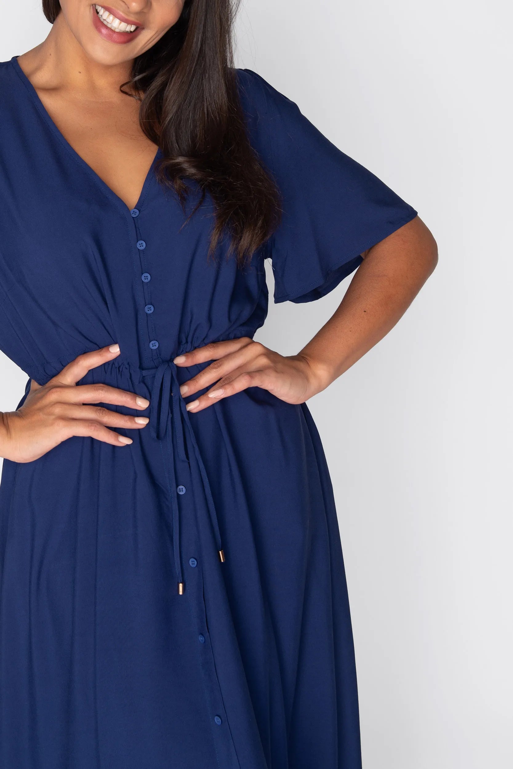 Michelle Navy Dress – Navy midi dress