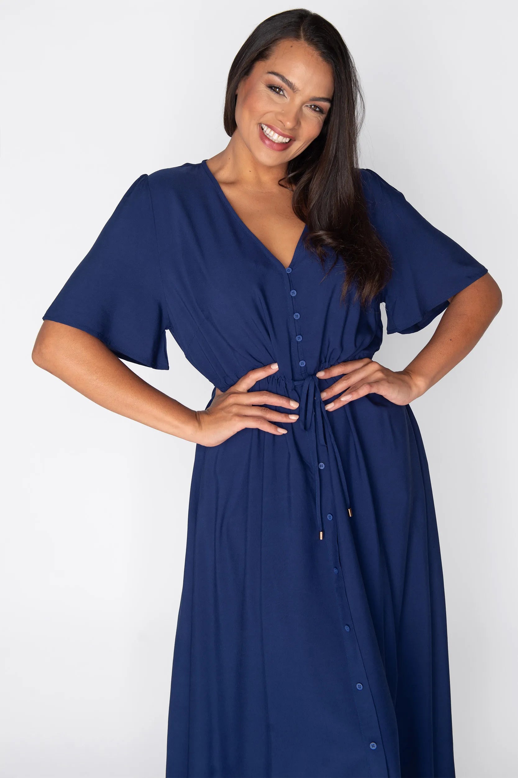 Michelle Navy Dress – Navy midi dress