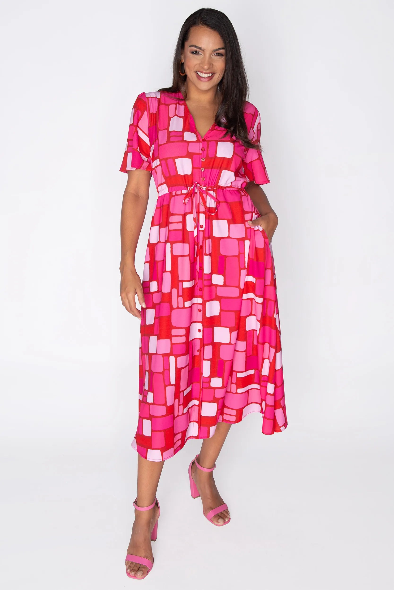 Marley Pink Kendall Lane Dress – Pink Kendall Lane midi dress